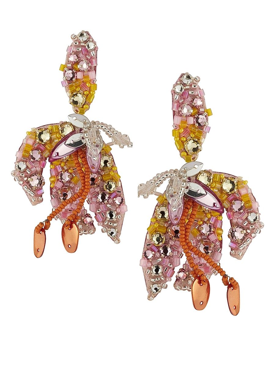 Women's Paz Glass Crystal Drop Earrings - Pink Multi