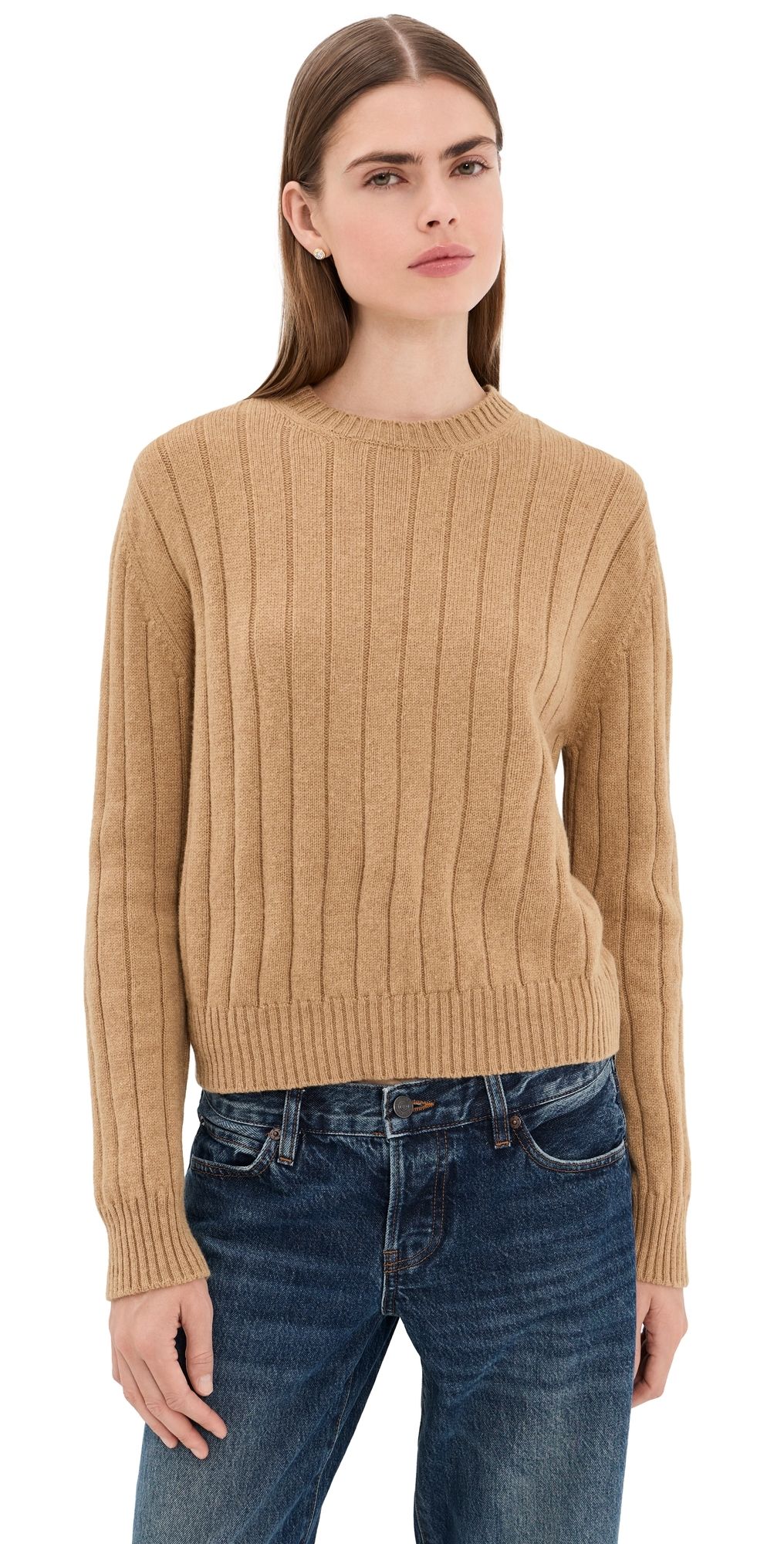 &Daughter The Rooney Rib Crewneck Pullover Camel L
