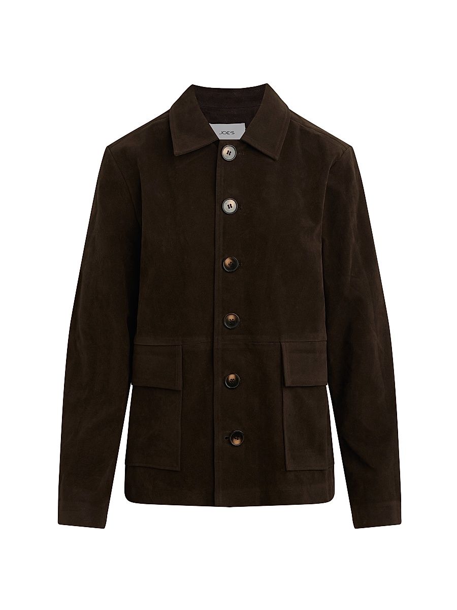 Women's Faux-Suede Chore Coat - Dark Chocolate - Size XS