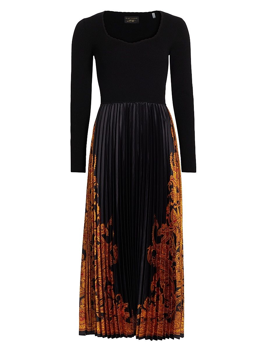 Women's Heritage Mave Gilded Dream Mixed Media Dress - Gilded Dream Print - Size Small