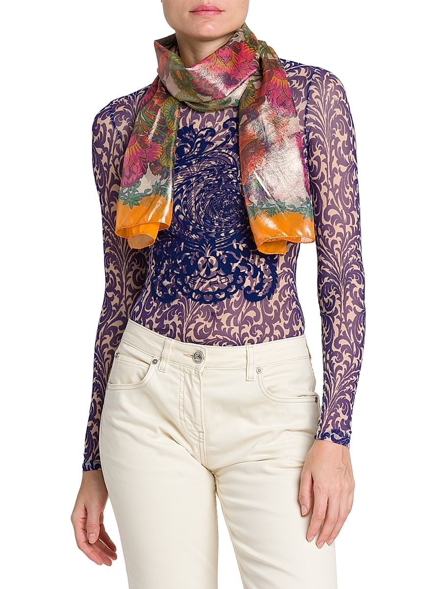 Women's Tosca Floral Silk Scarf - Stampafdobianco