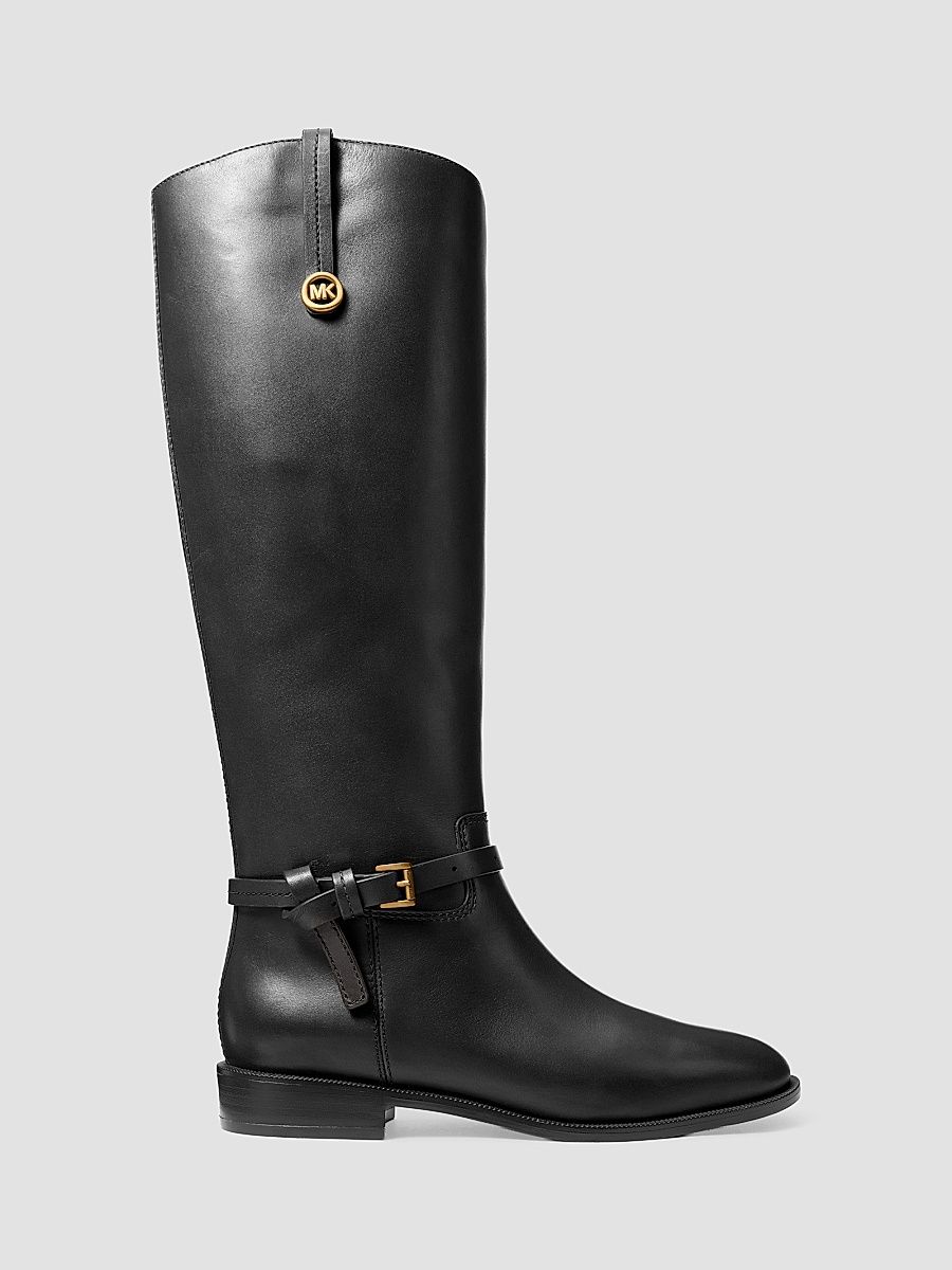 Women's Beverly Leather Knee-High Boots - Black - Size 10
