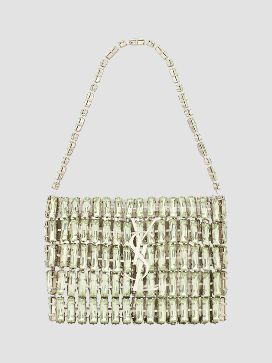 Saint Laurent Women's Micro Evening Bag in Crystals - Chrysolite