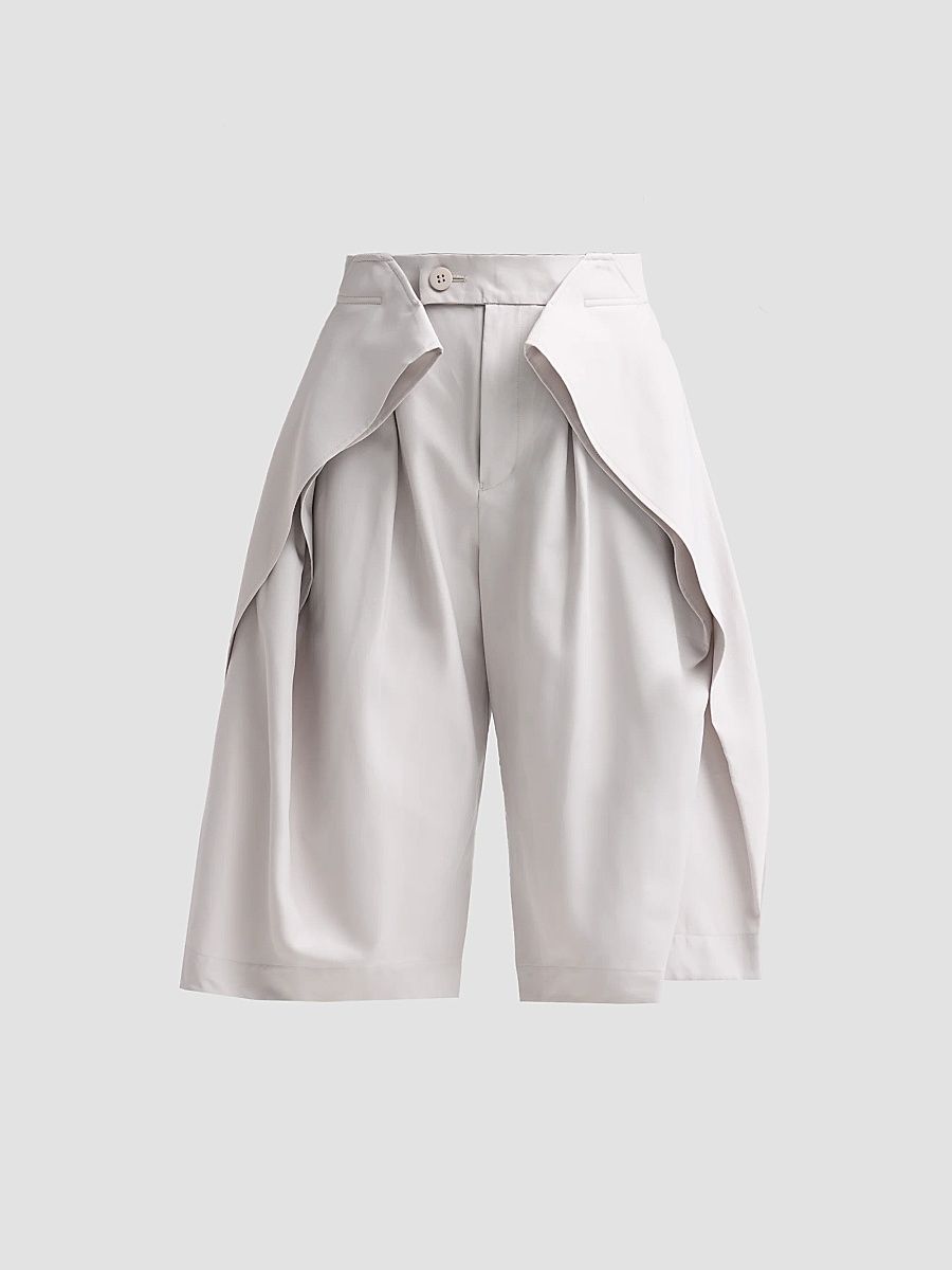 Women's Fluttering Cotton-Blend Shorts - Light Gray - Size XS