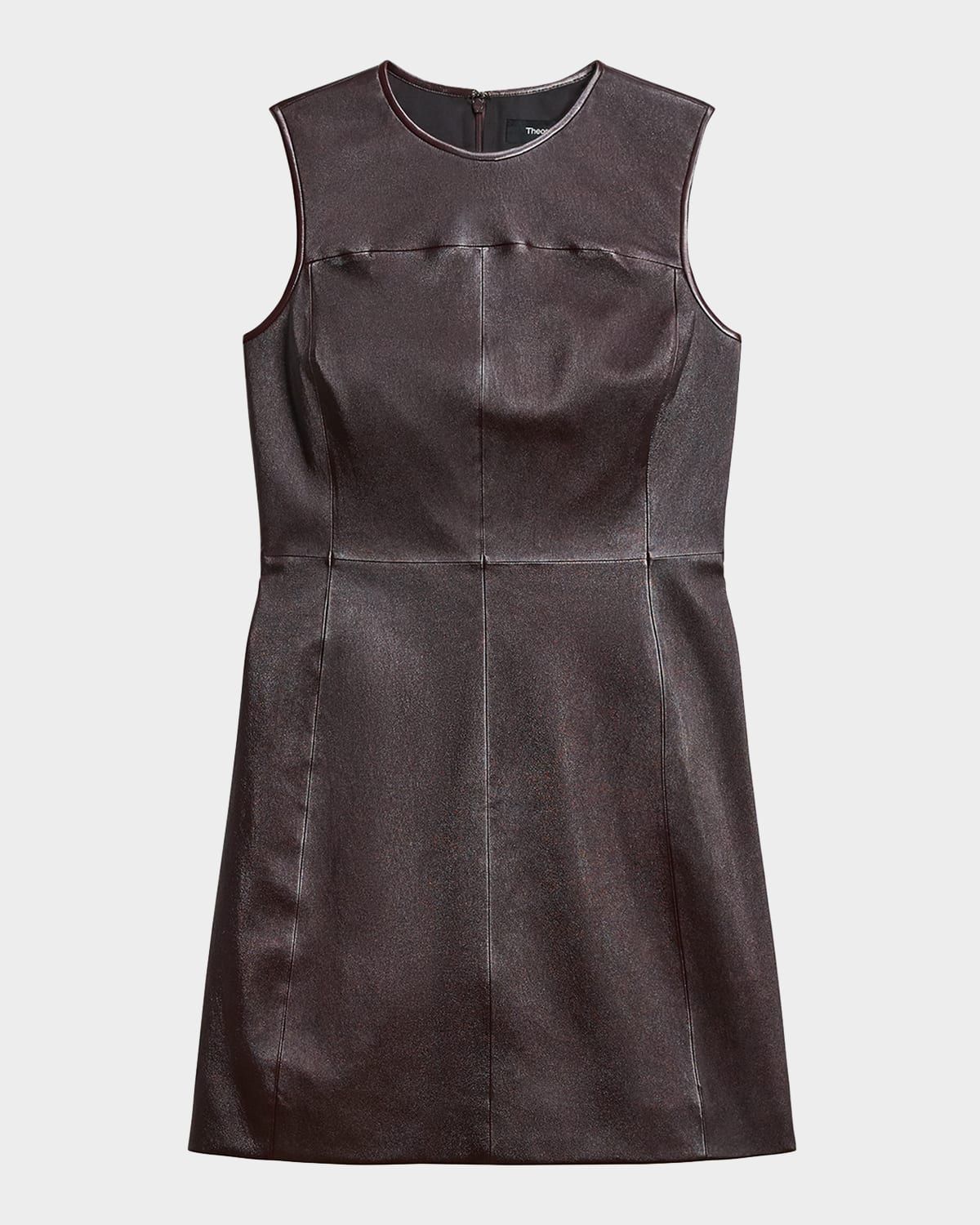 Sleeveless Nappa Leather Mini Dress