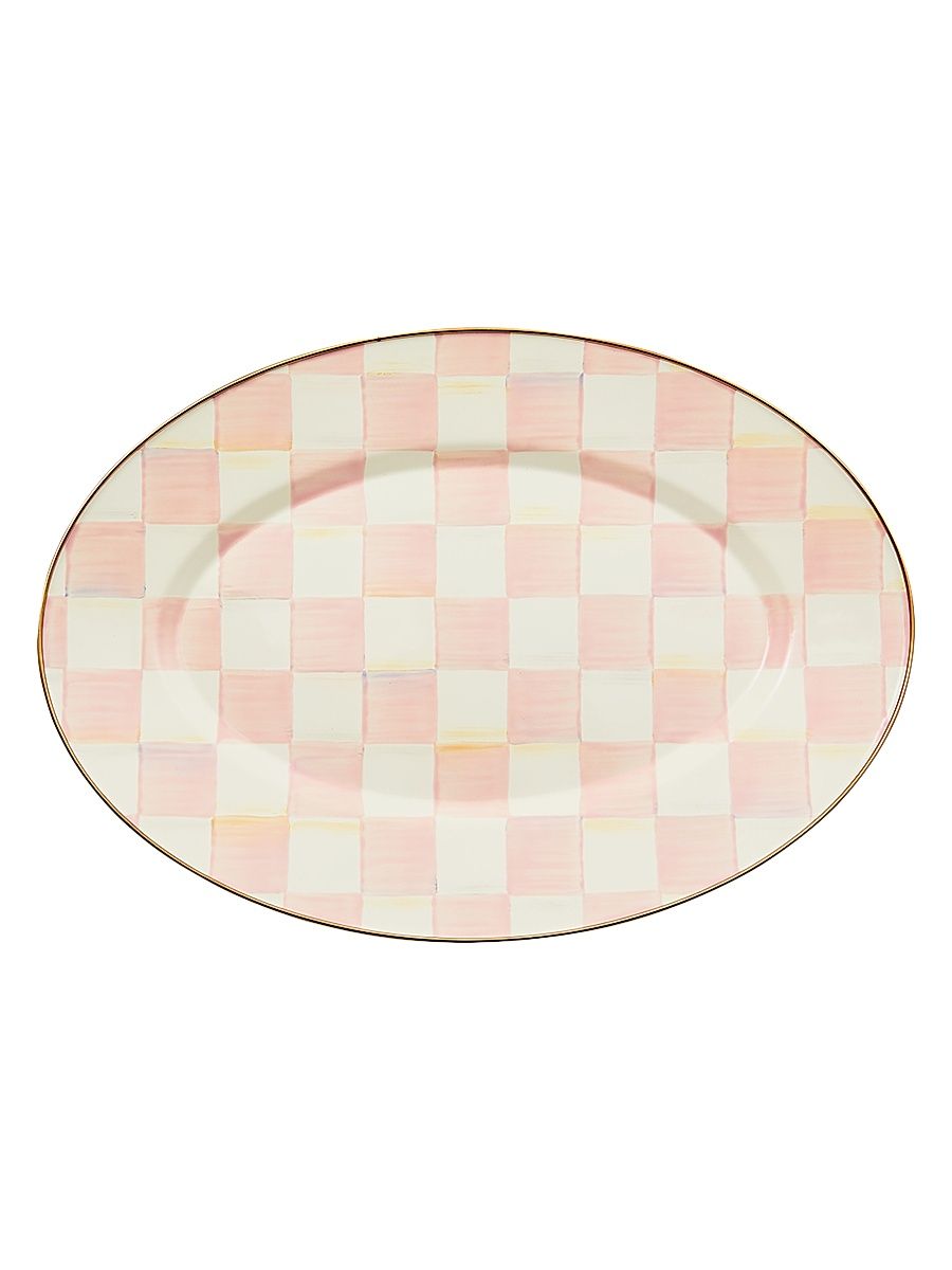 Small Rosy Check Oval Platter