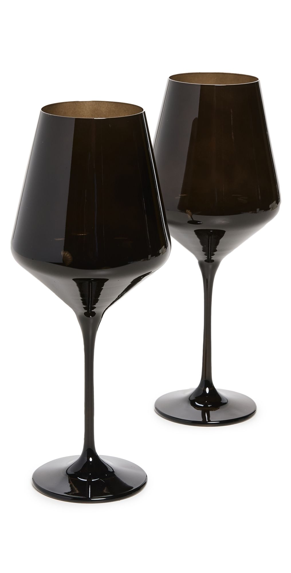 Estelle Colored Glass Stemware Set of 2 Black One Size