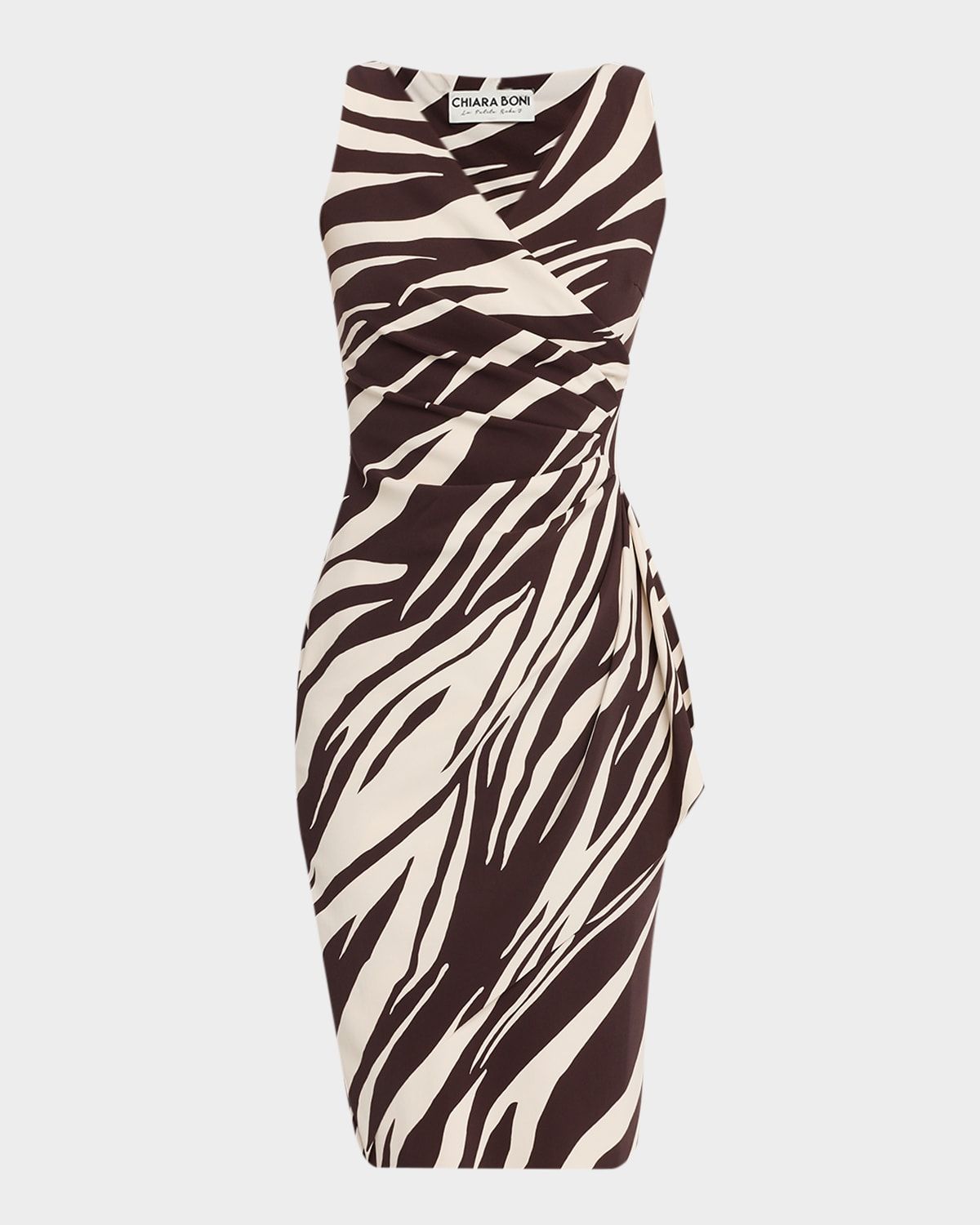 Charisse Pleated Animal-Print Dress