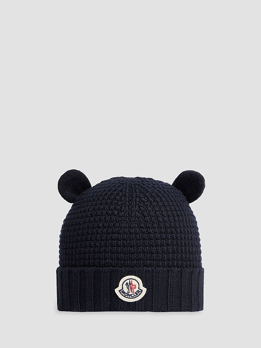 Men's Baby's Beanie in Wool - Navy Blue - Size XXXS