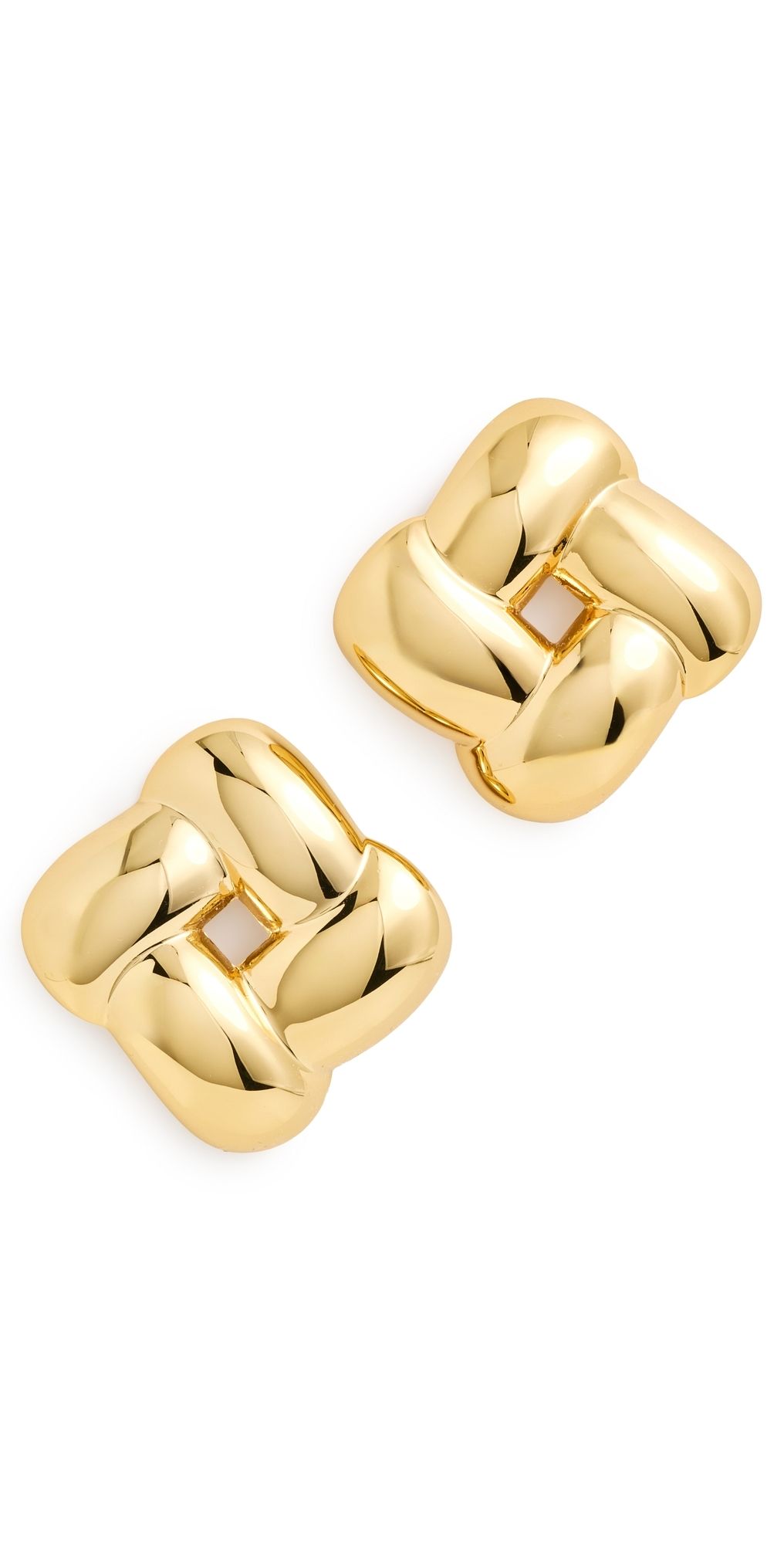 JENNY BIRD Mega Woven Square Earrings High Polish Gold One Size