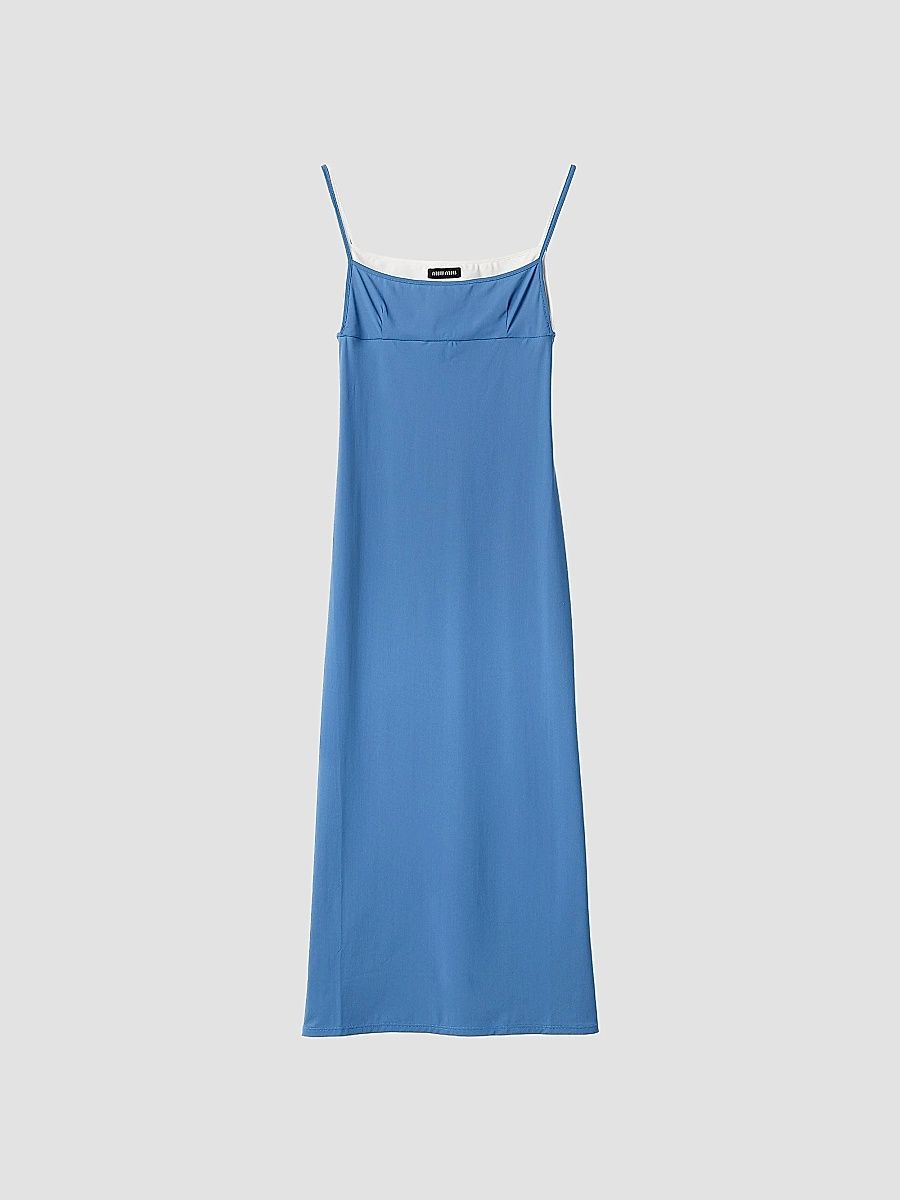 Miu Miu Women's Stretch Jersey Midi Dress - Blue - Size 6