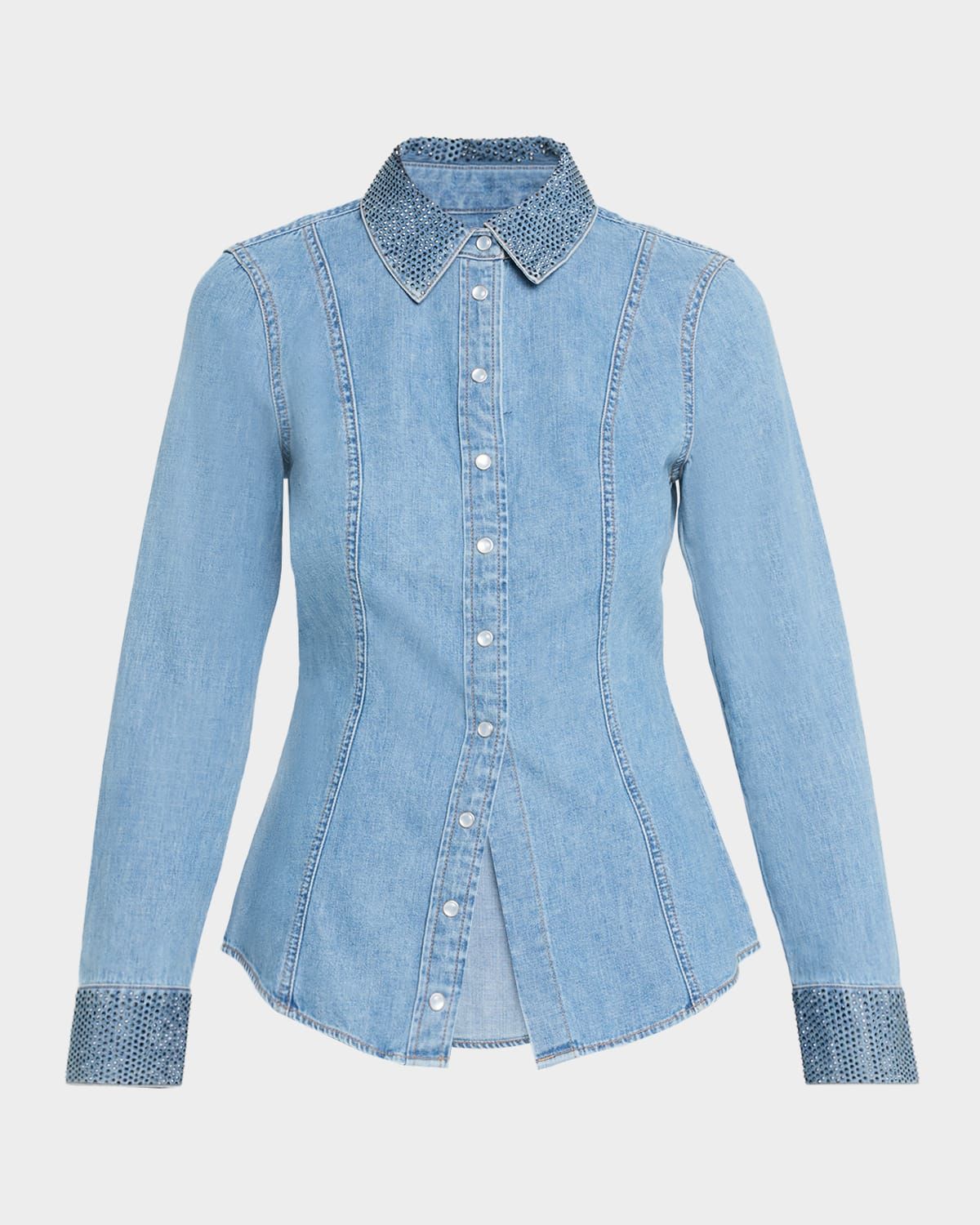 Noah Denim Crystal-Trim Shirt