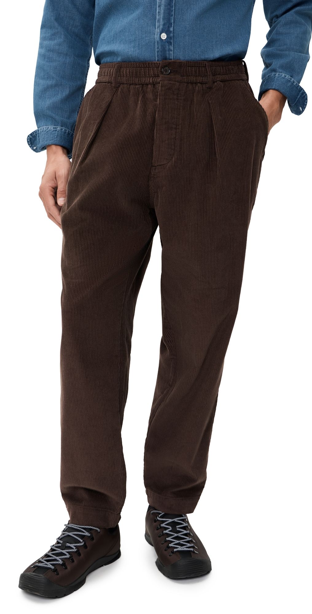Universal Works Corduroy Pleated Track Pants Cacao 34