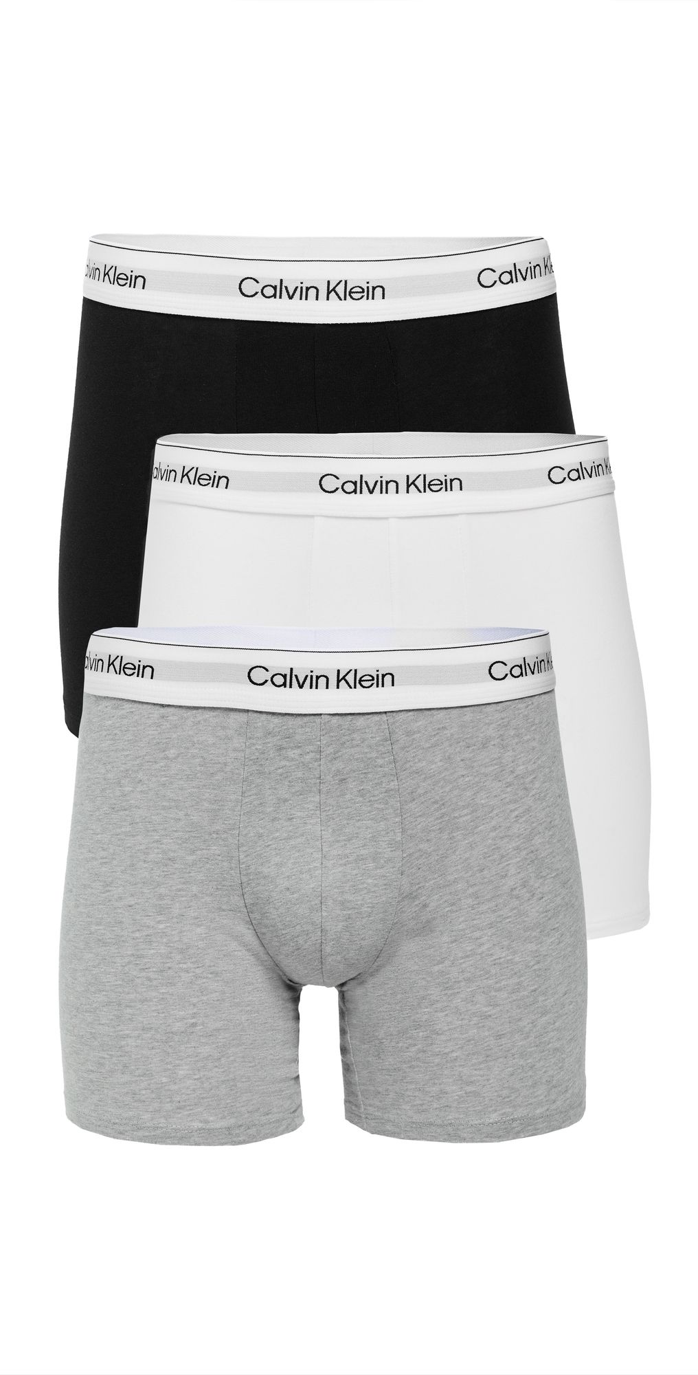Calvin Klein Underwear Icon Cotton Stretch 3-Pack Boxer Briefs Grey Heather/White/Black L