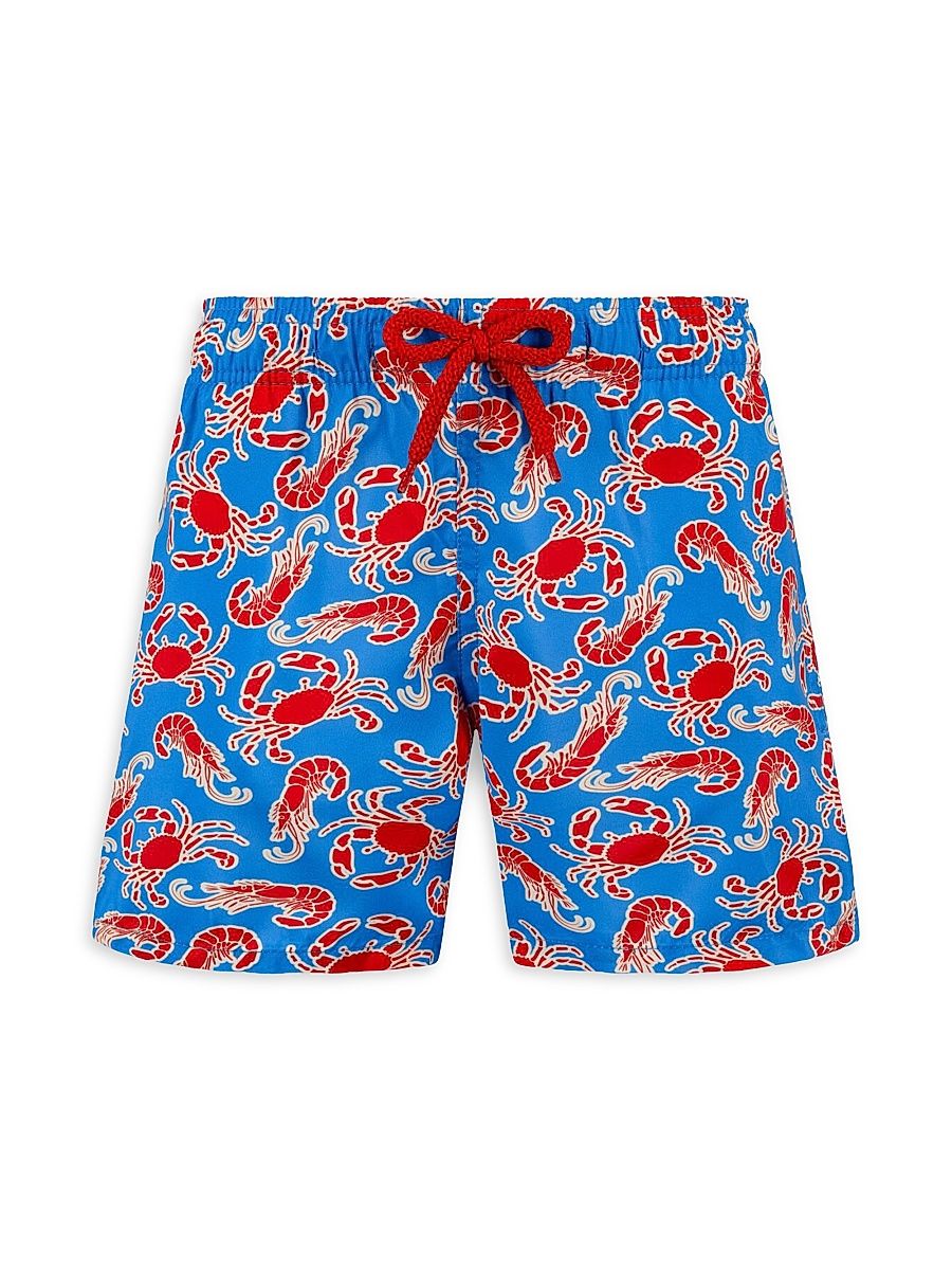 Little Boy's & Boy's Crab 'N' Shrimp Swim Trunks - Blue Multi - Size 14