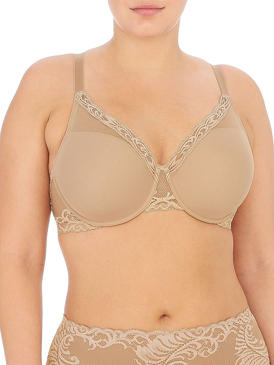 Natori Women's Feathers Full Figure Plunge T-Shirt Bra - Cafe - Size 42D