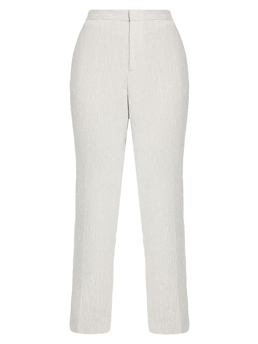 Women's Slubbed Tailoring Regular-Fit Trousers - Ghiaccio - Size 10