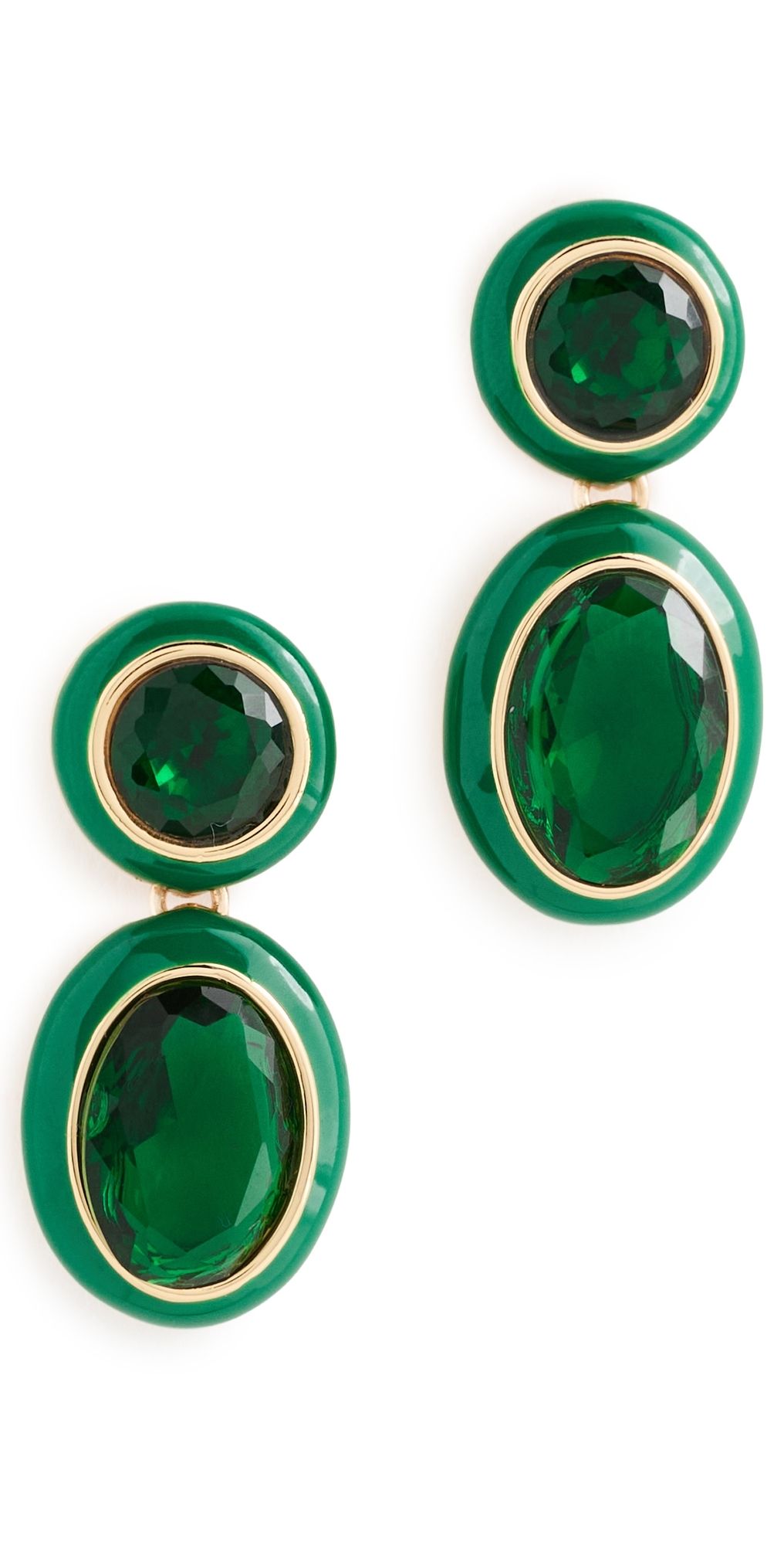 Ettika Duet Drop Earrings Green One Size