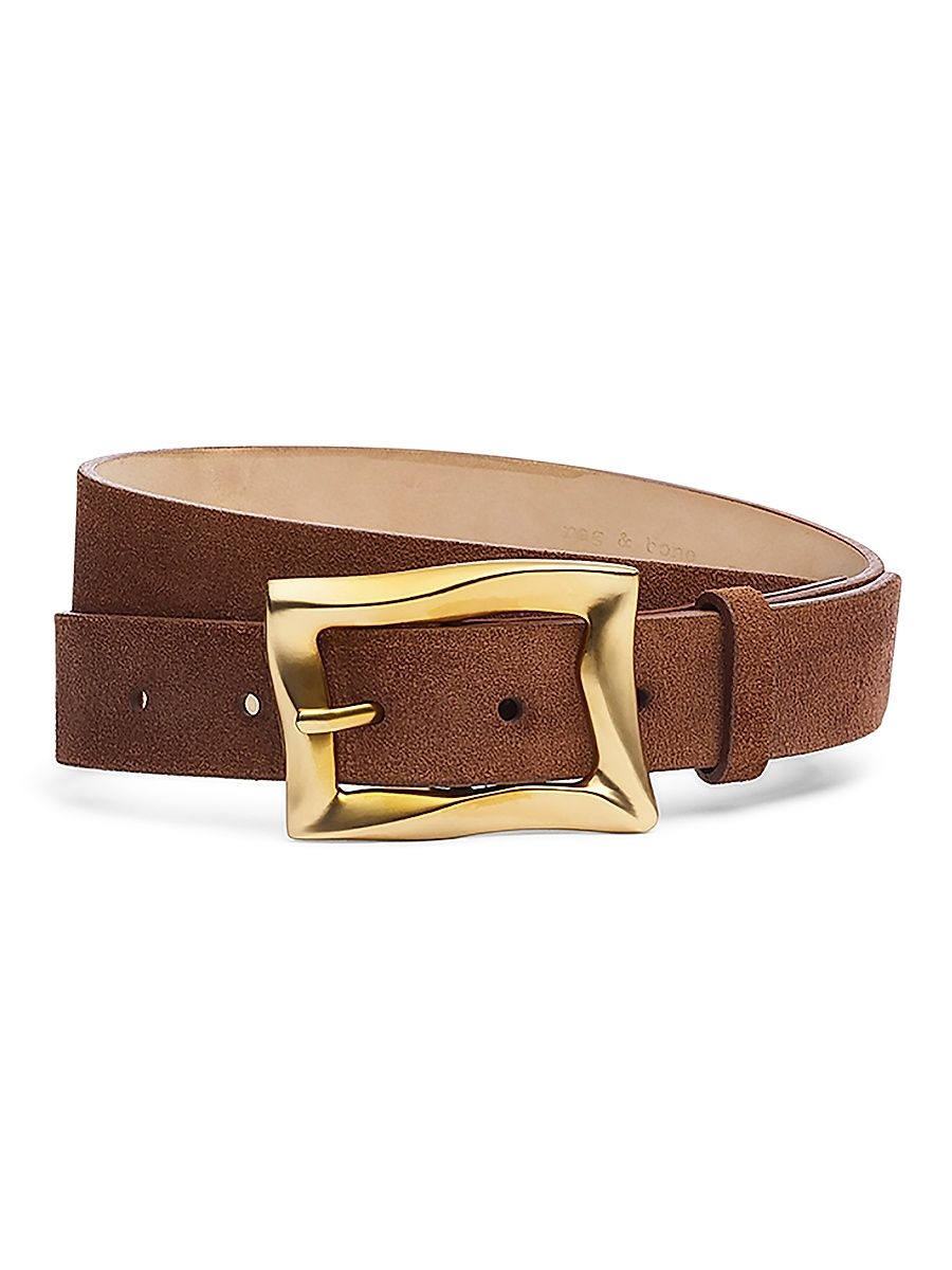 Women's Waverly Suede Belt - Brown - Size Large