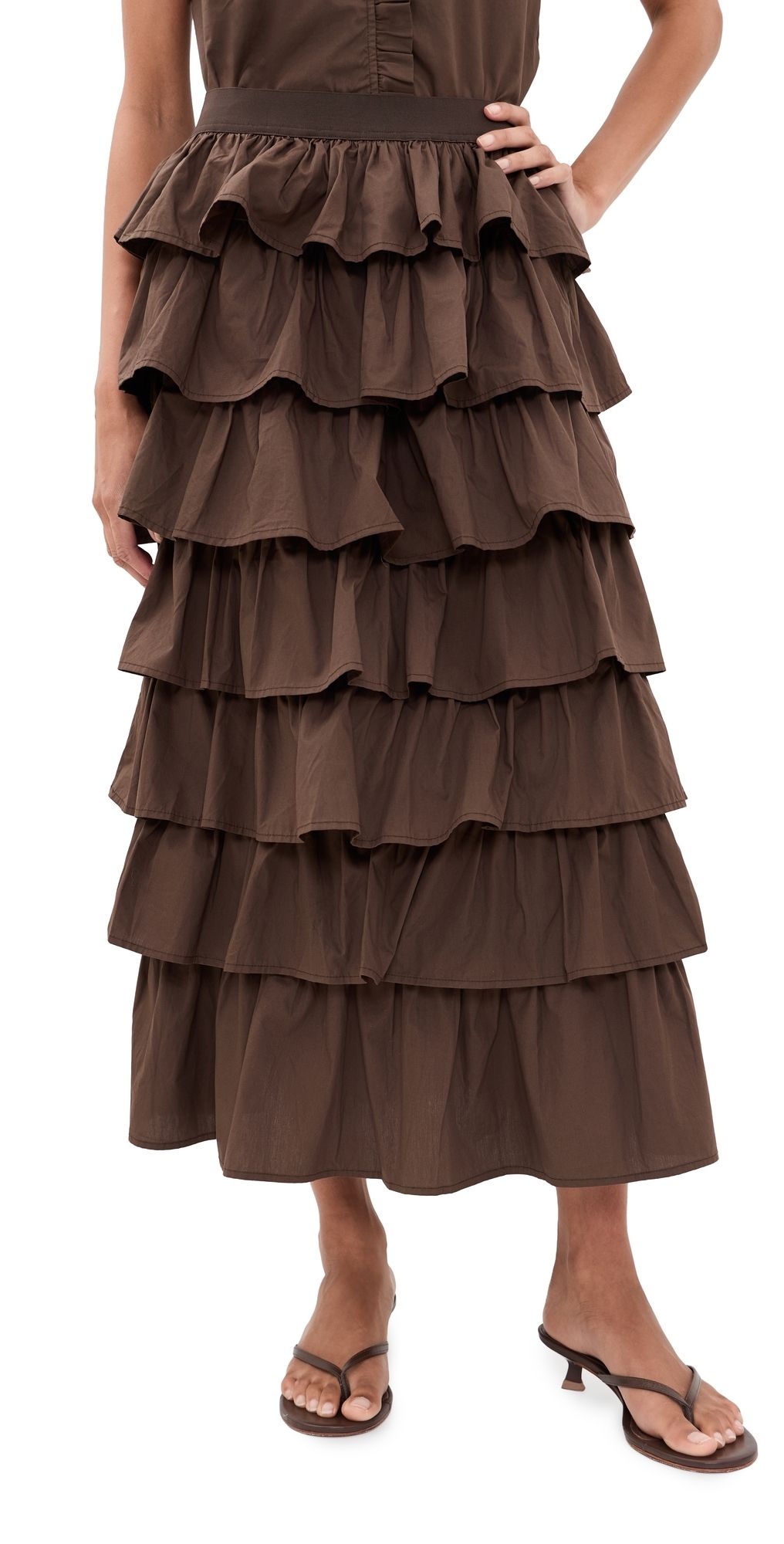 VRG GRL Thalia Midi Skirt Chocolate L