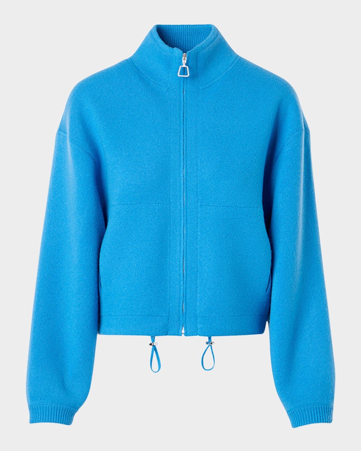 Cashmere Pique Knit Zip Cardigan