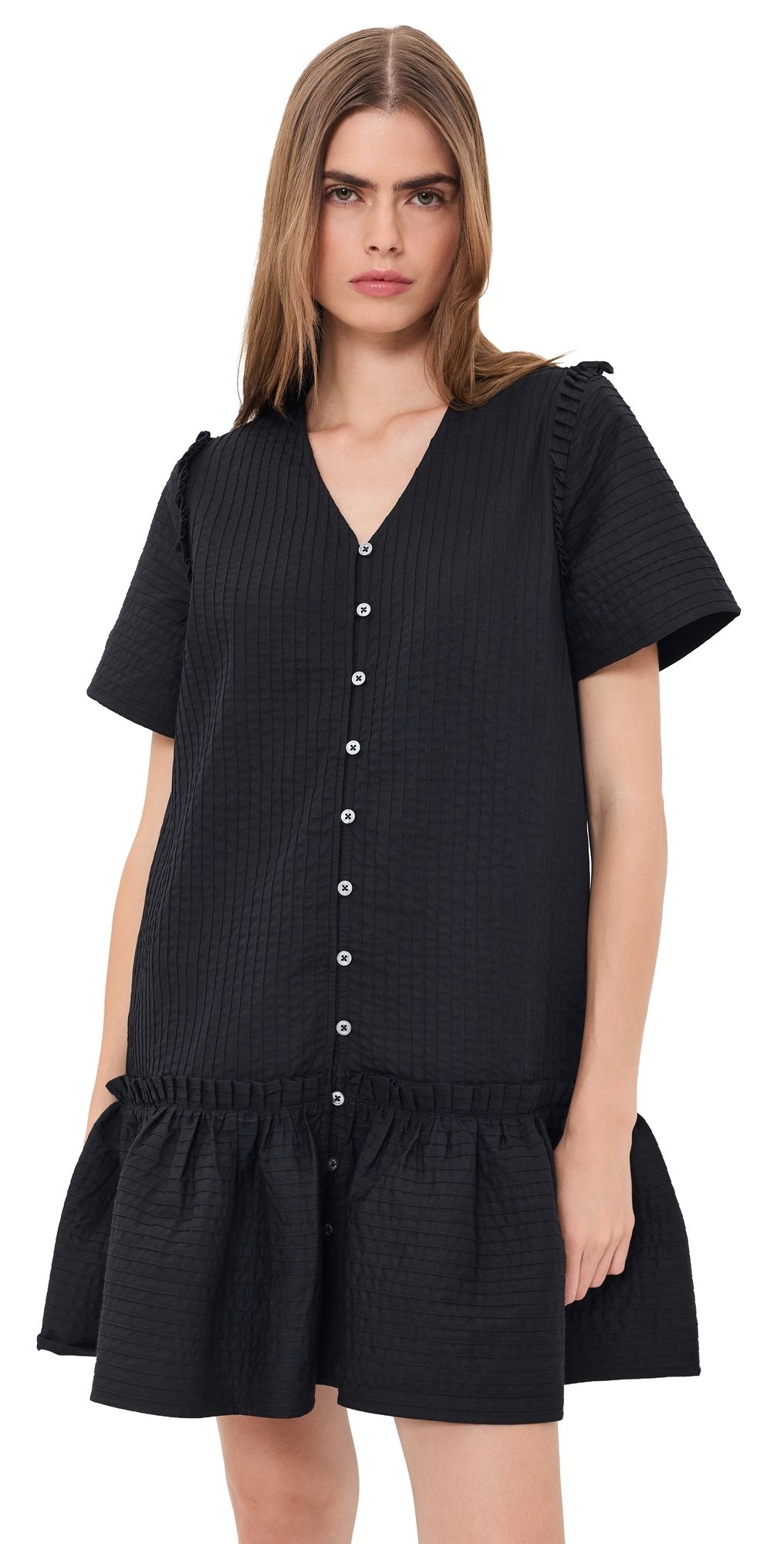 Sea Roni Solid Mini Dress Black XL