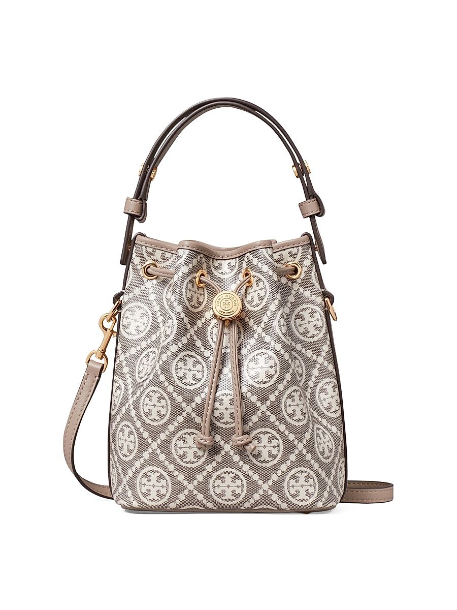 Women's Mini Monogram Jacquard Bucket Bag - Charcoal