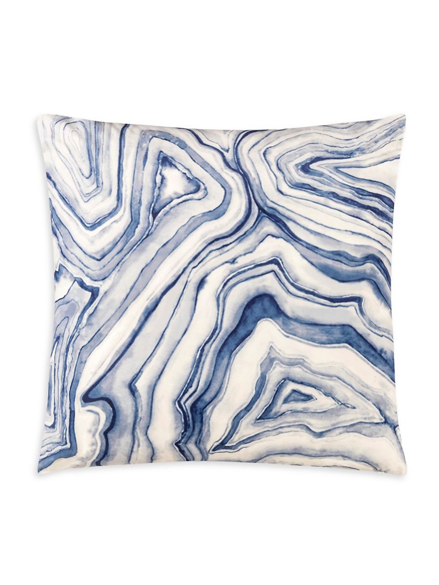 Arles Velvet Down Pillow - Blue