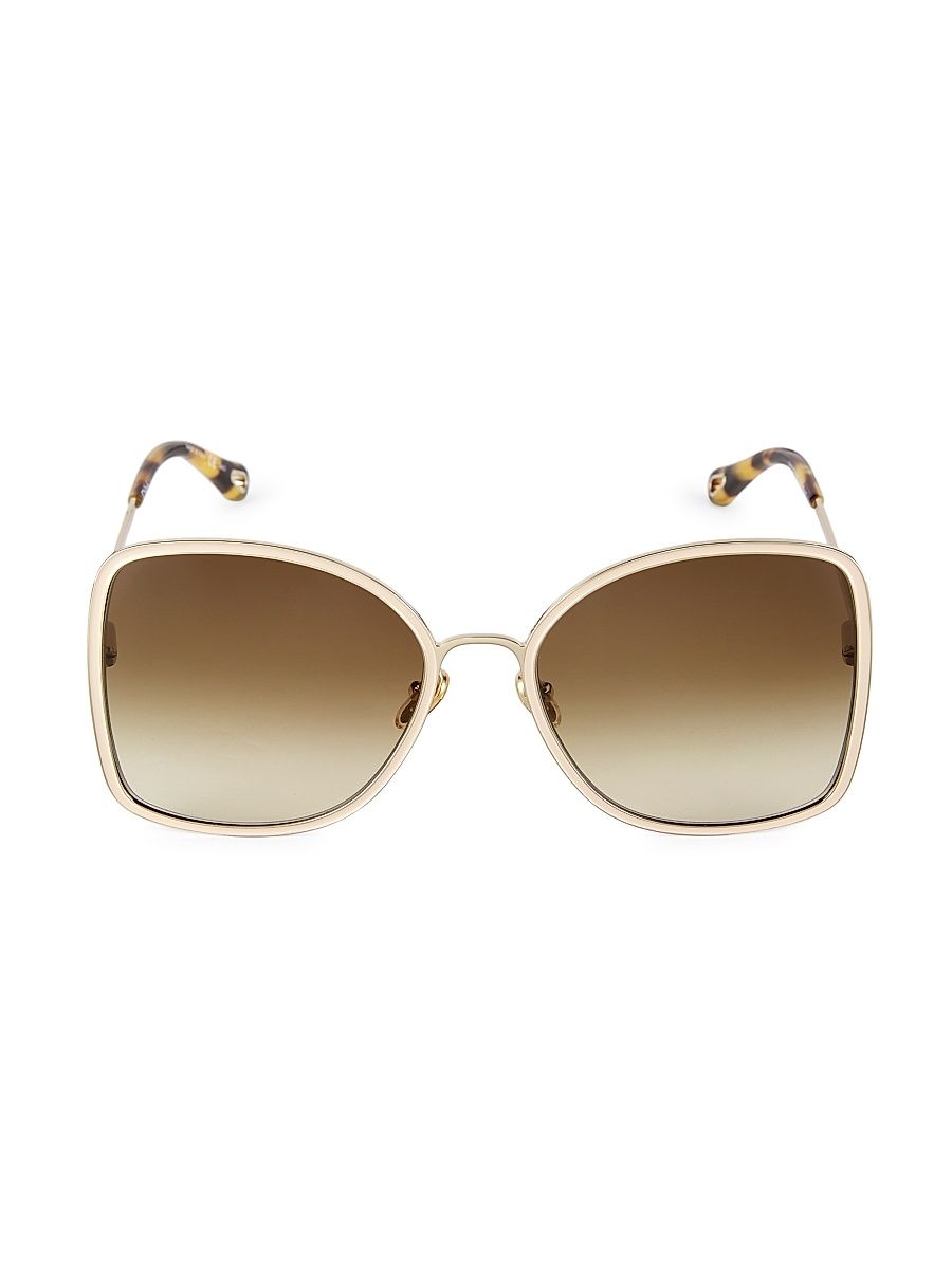 Women's Vitto 60MM Square Sunglasses - Gold