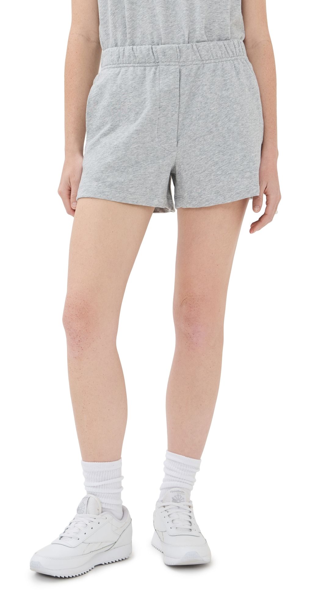 Tibi Light Weight Sweatshirting Short Shorts Heather Grey XS