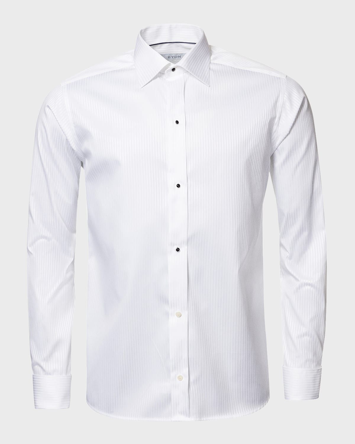 Contemporary-Fit Tonal Satin Striped Formal Shirt