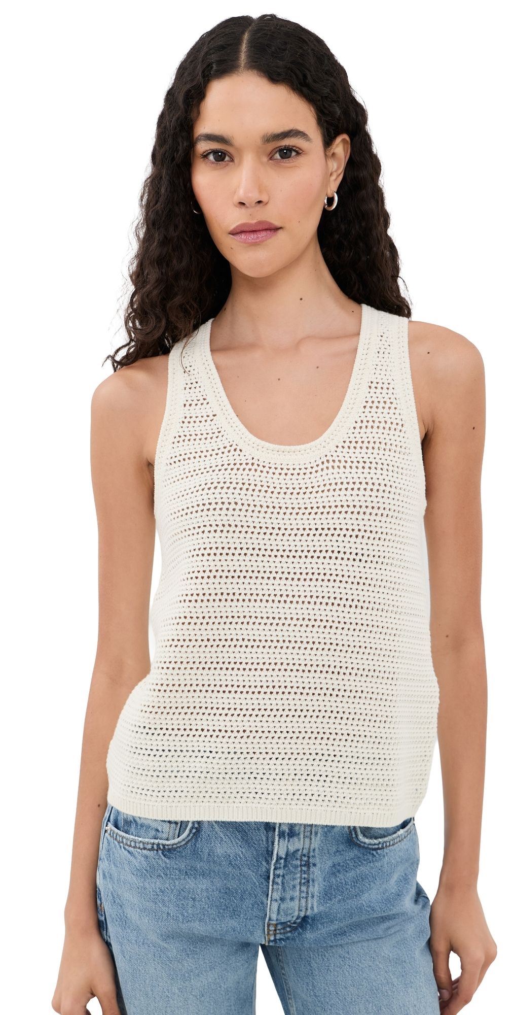 ANINE BING Arie Tank in Ivory Ivory S