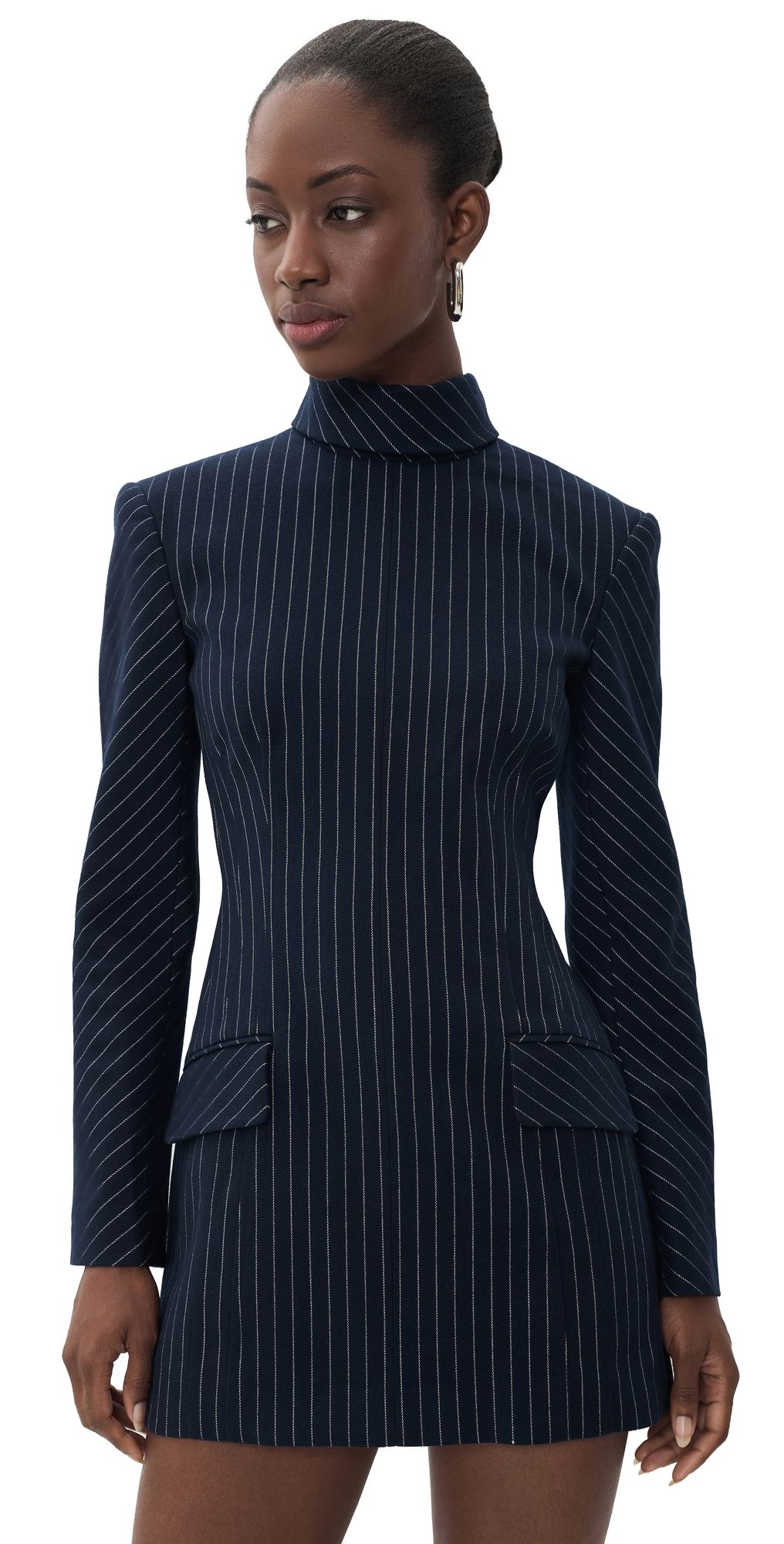 AKNVAS Toni Pinstripe Dress Navy / White 12