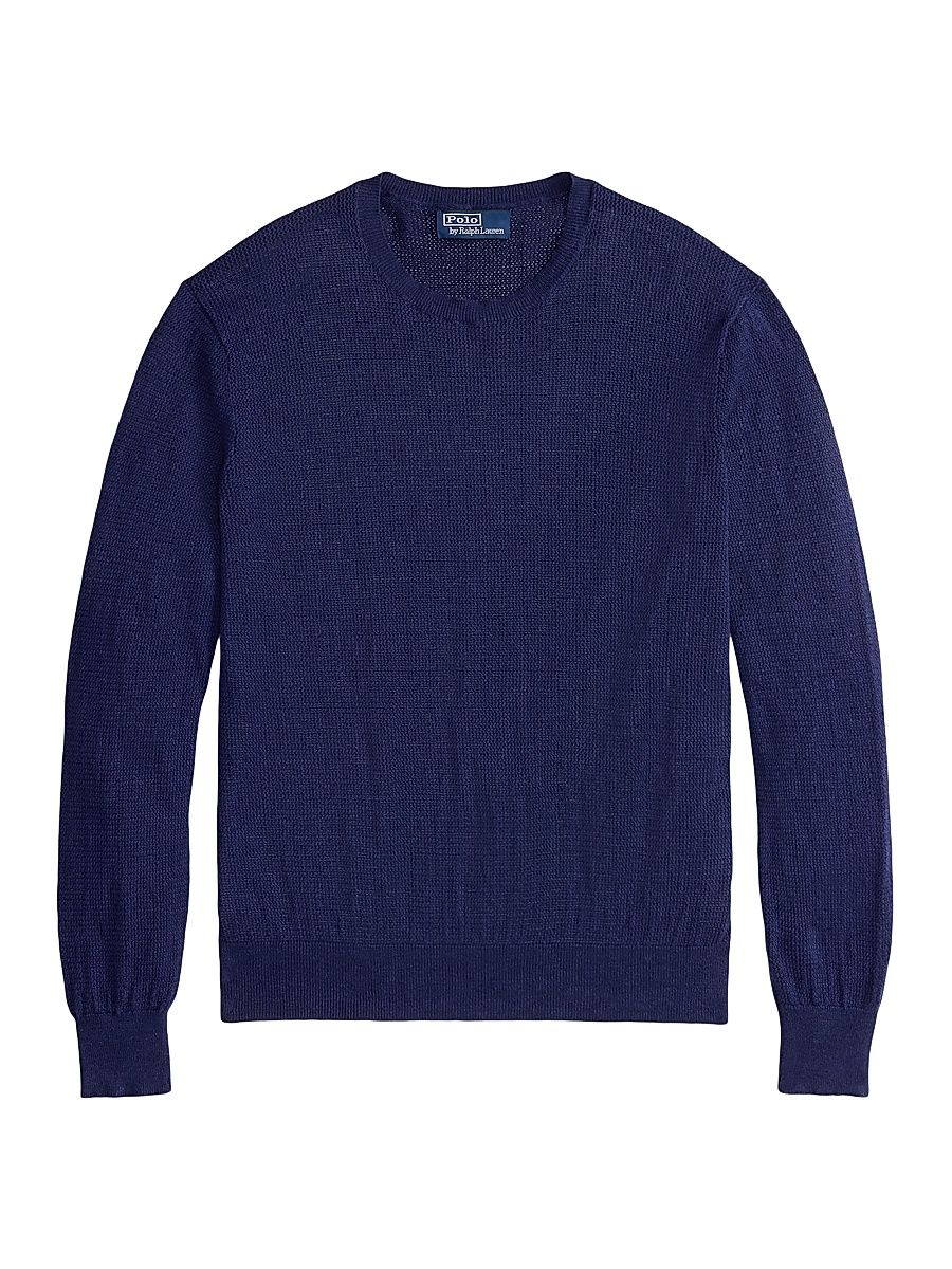 Men's Better Linen Open-Knit Sweater - Beryl Blue - Size XXL