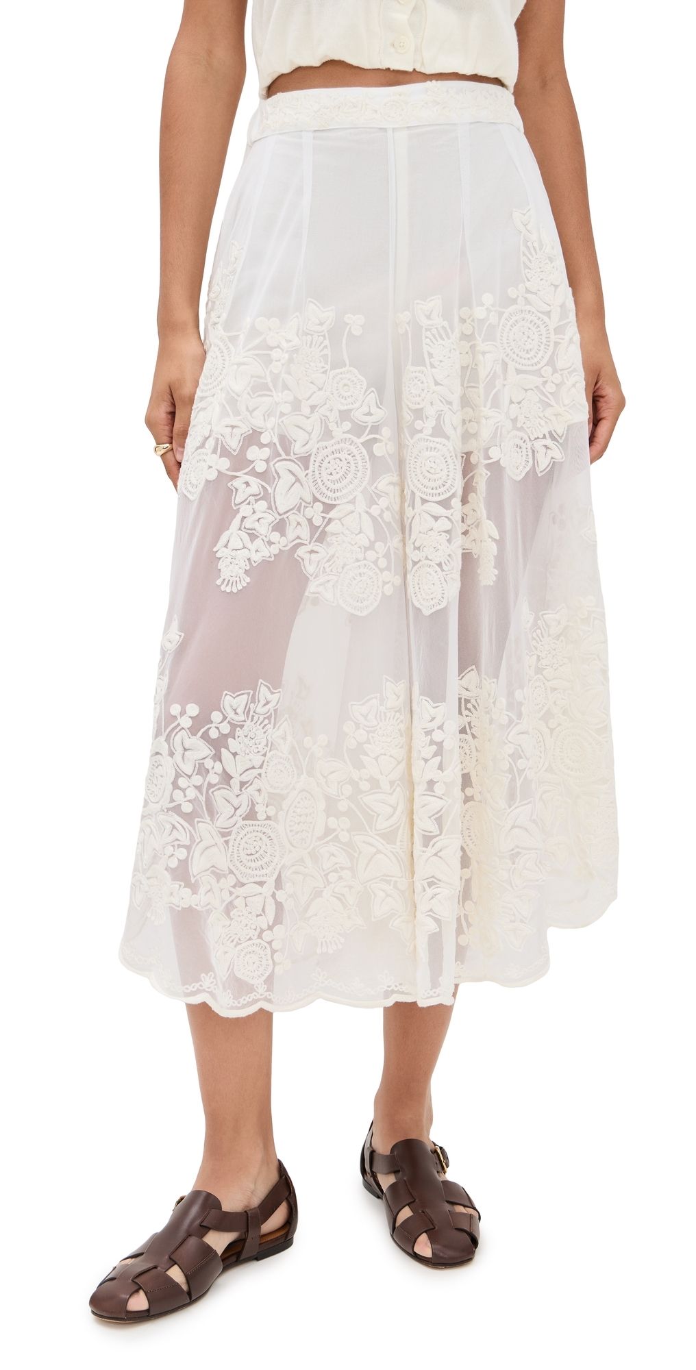 Sea Arielle Lace Flared Pants Black S