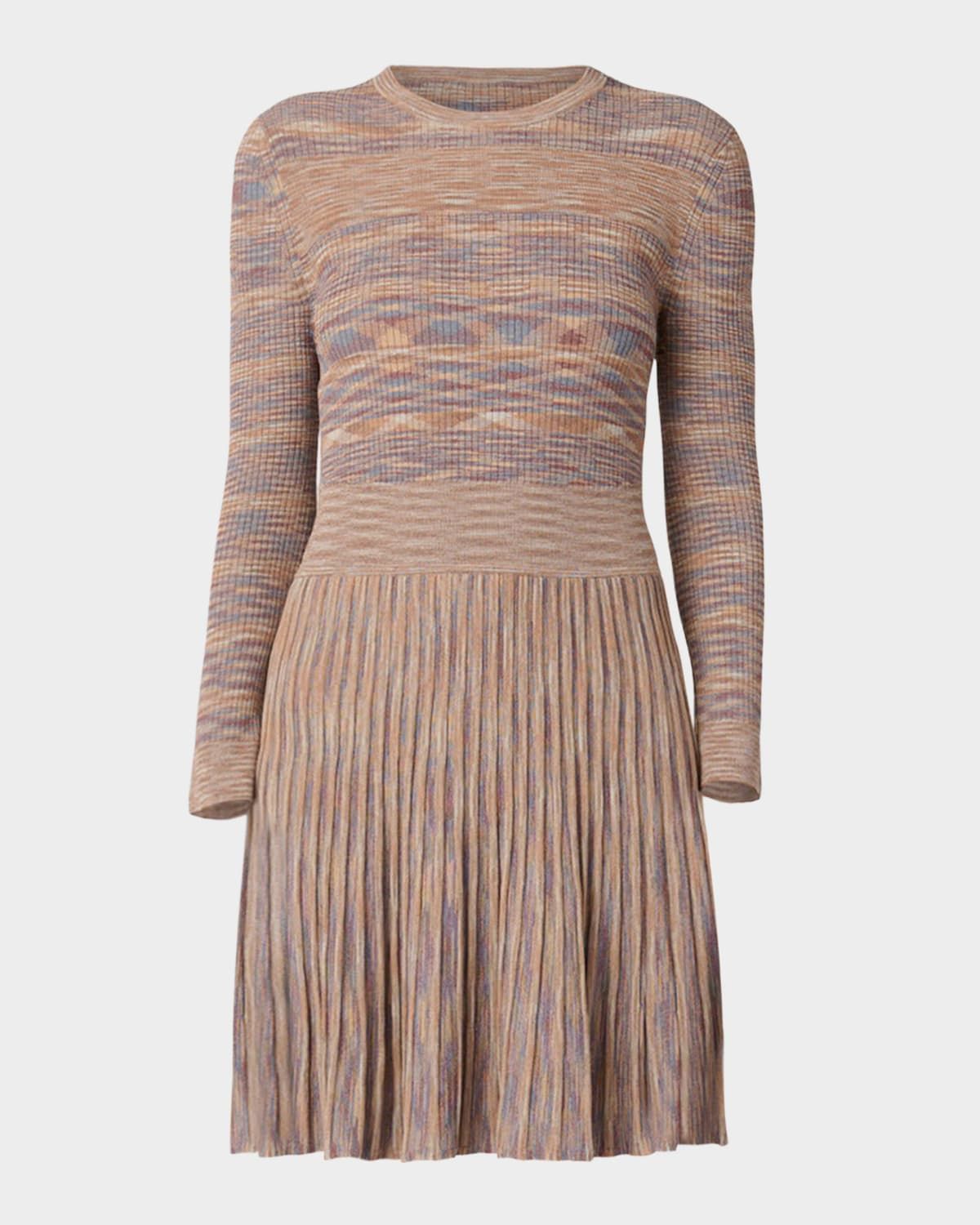 Martha Pleated Space Dyed Knit Mini Dress