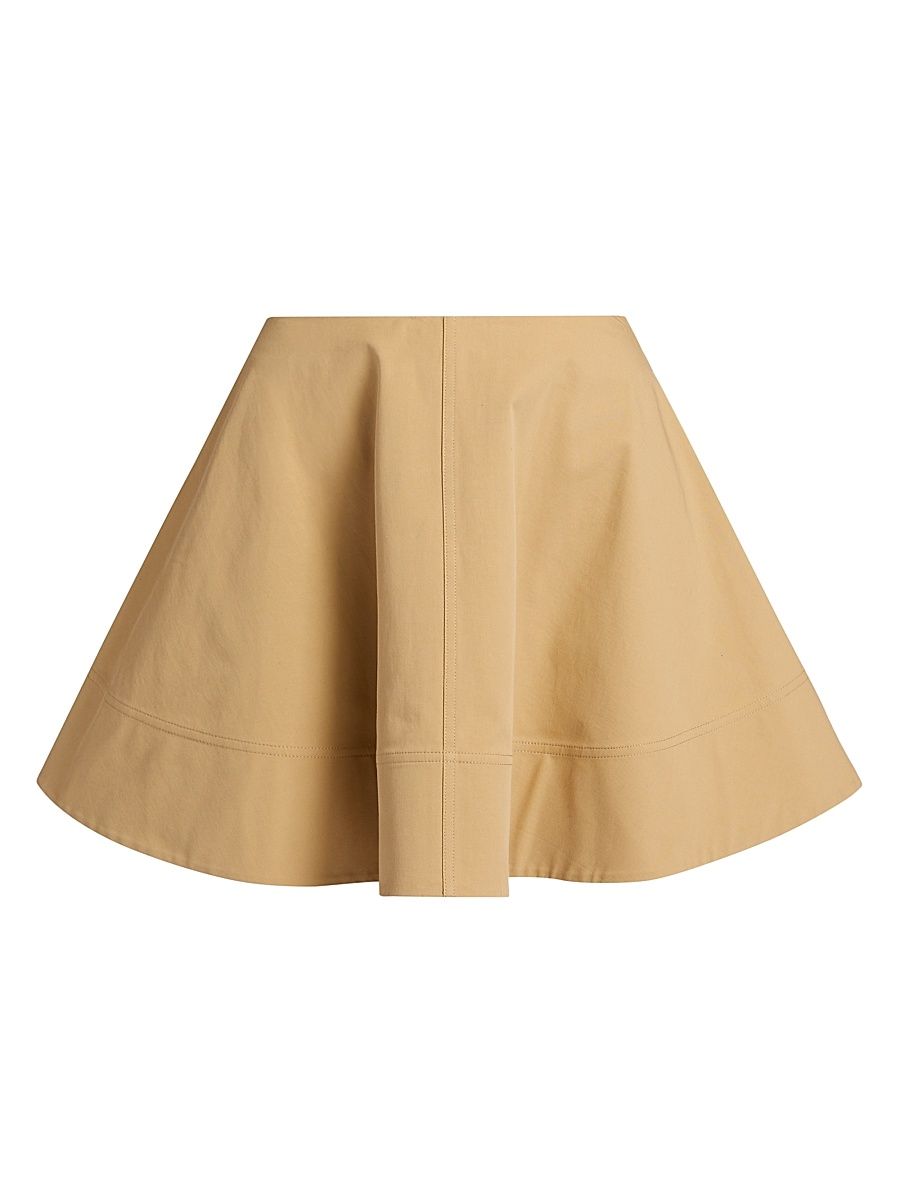 Women's Ella Stretch-Cotton Miniskirt - Desert Beige - Size 14