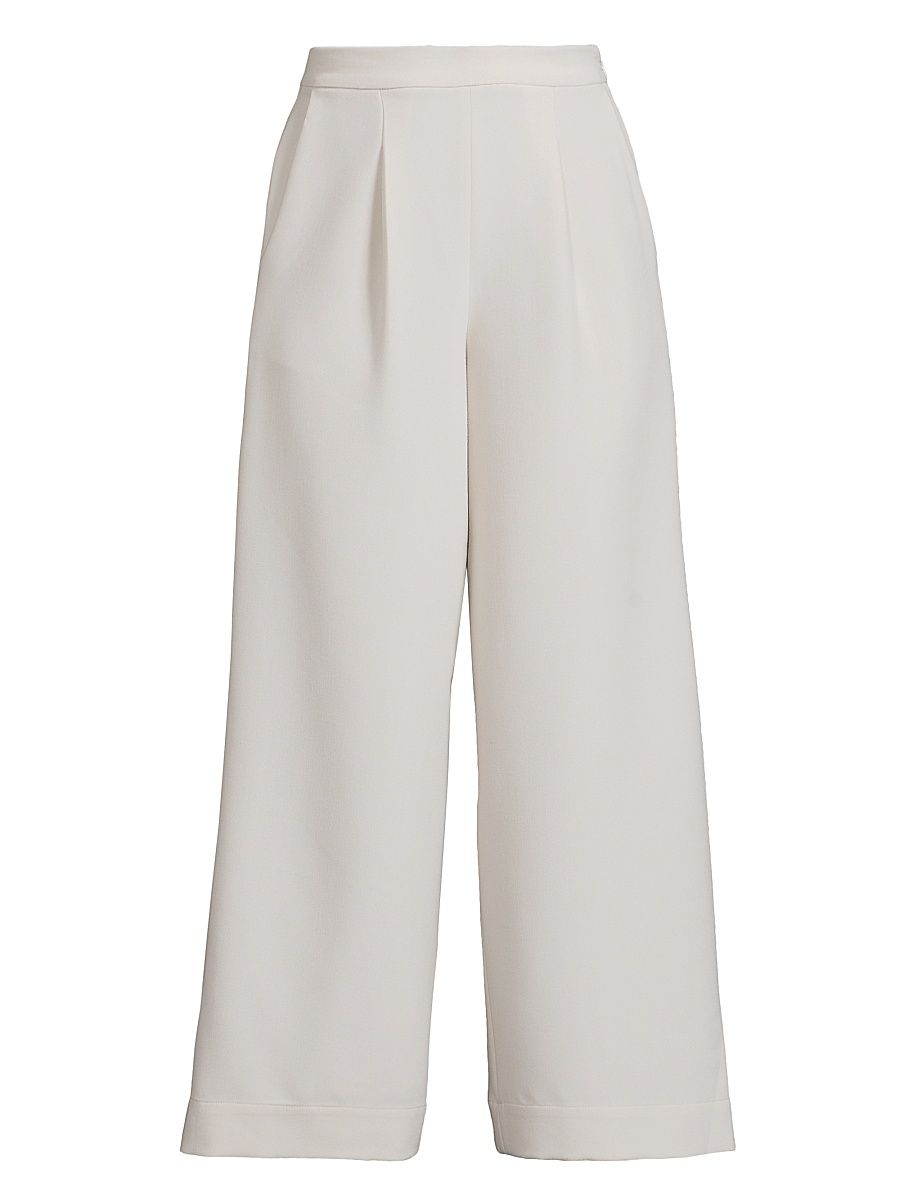 Women's Matte Crepe Crop Trousers - Beige - Size Medium