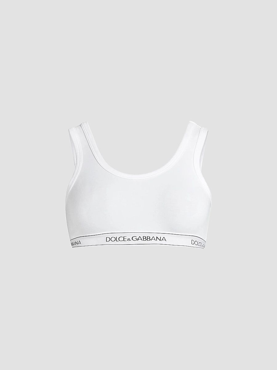 Dolce & Gabbana Women's Logo Band Sports Bra - Optical White - Size XL
