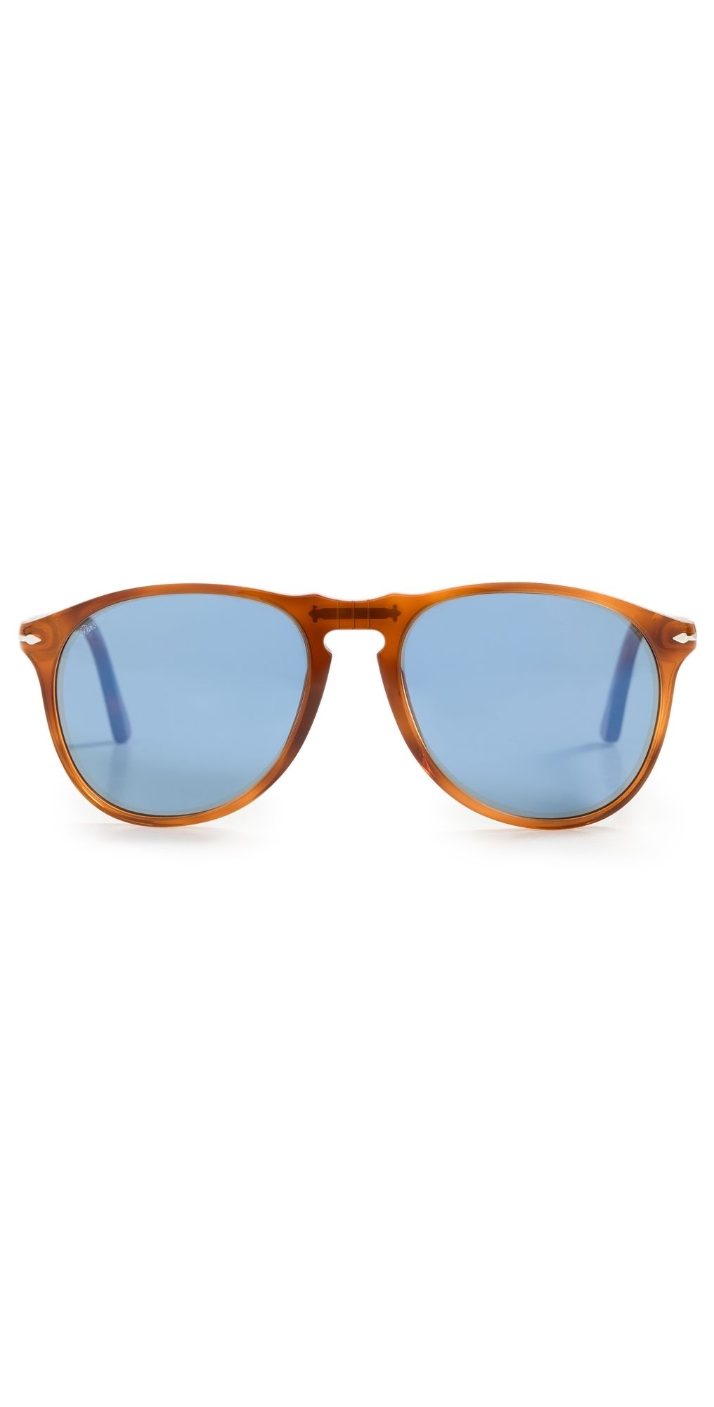 Persol Icona Pilot Sunglasses Terra di Sienna/Light Blue One Size