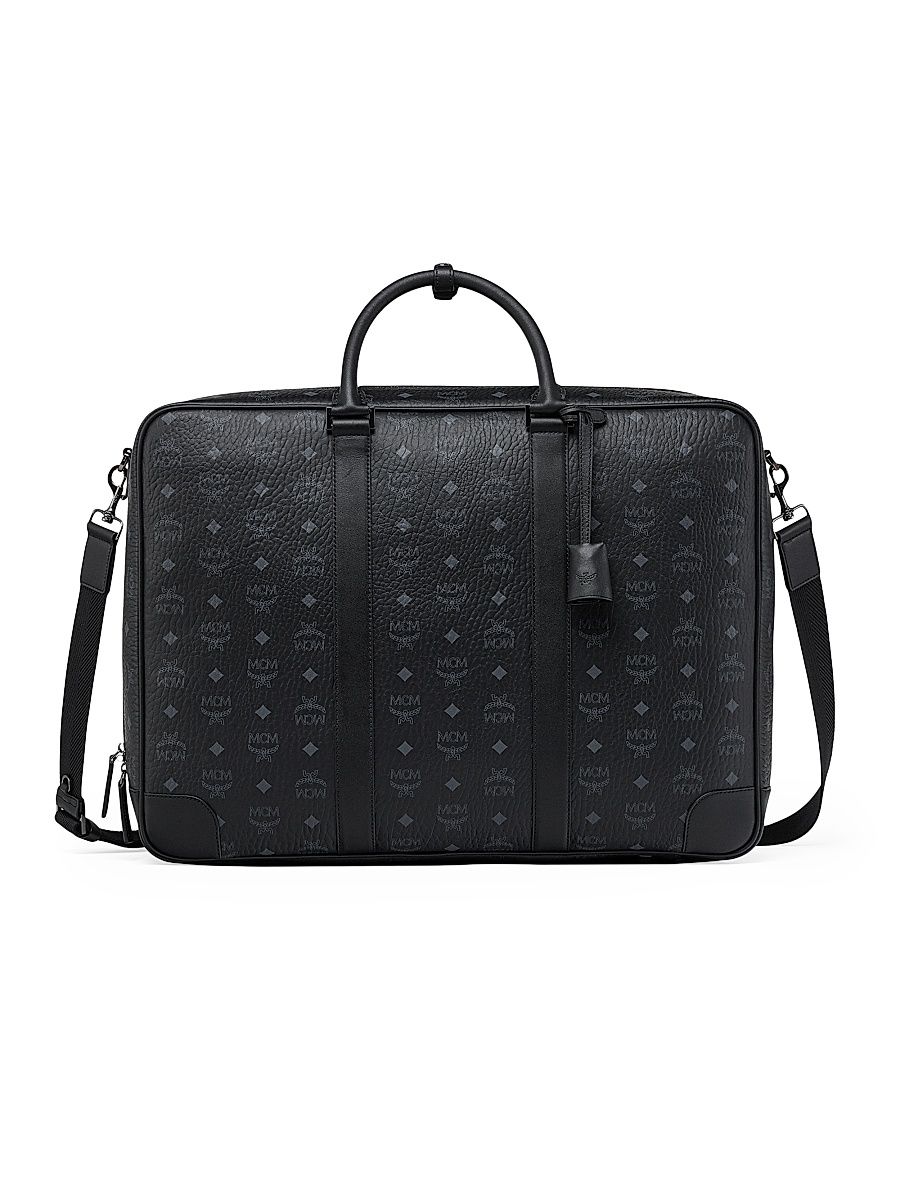Men's Ottomar Large Visetos Coated Canvas Suitcase - Black