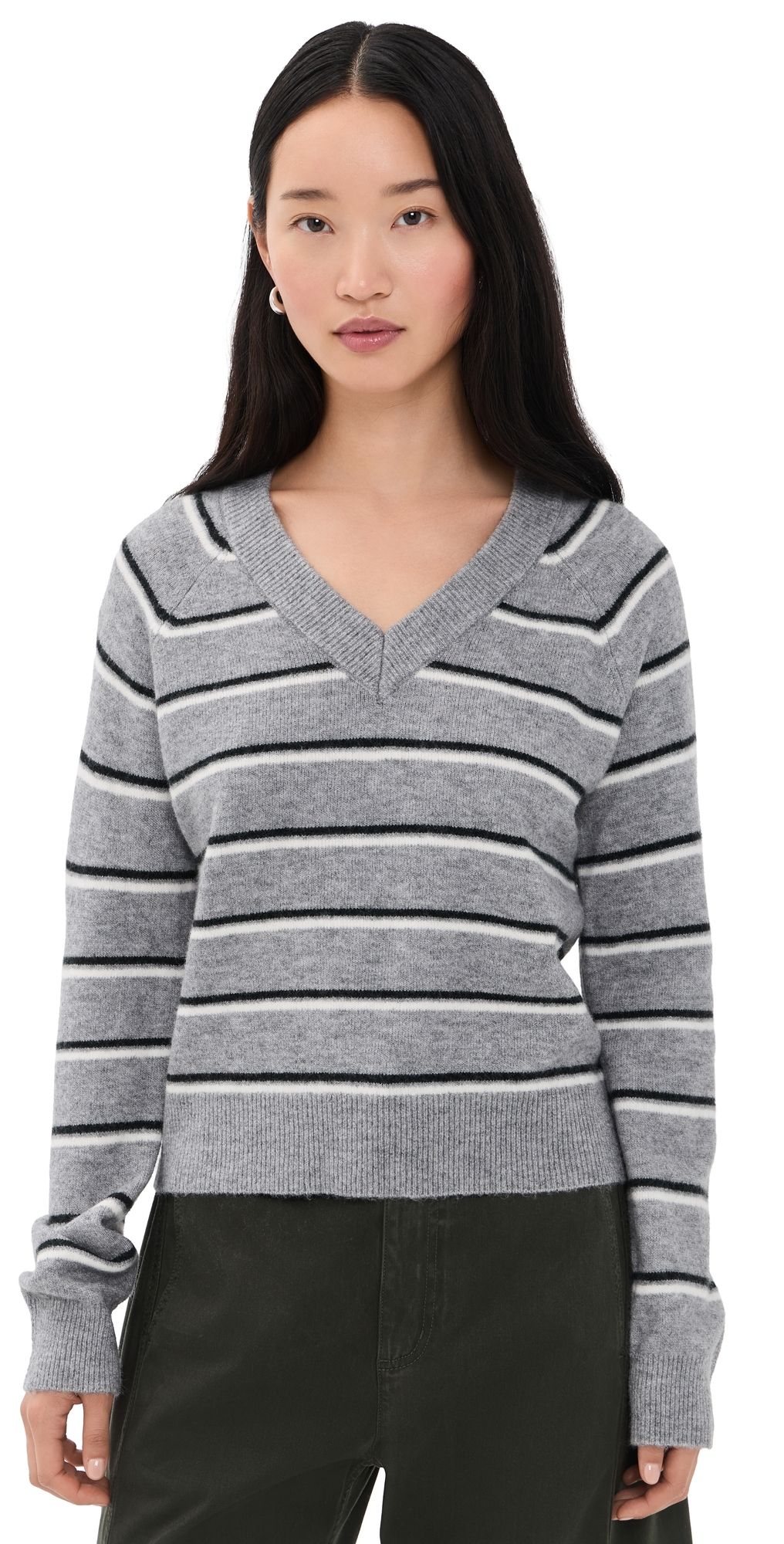 WAYF Quincy Sweater Gry/Ivo XS
