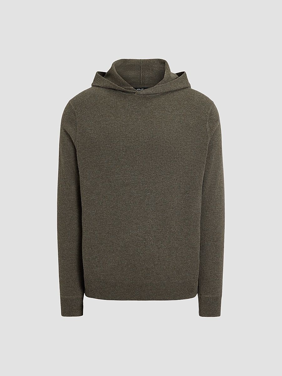 Polo Ralph Lauren Men's Washable Cashmere Knit Hoodie - Thicket Melange - Size XXL