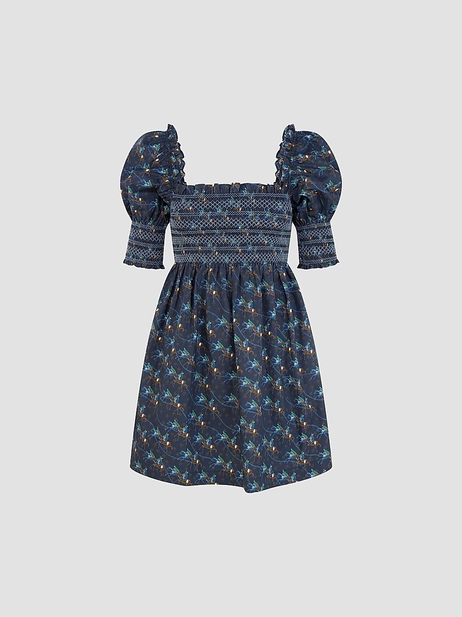 Hill House Home Women's The Lila Nap Dress - Clydesdale Canter Navy - Size XXS