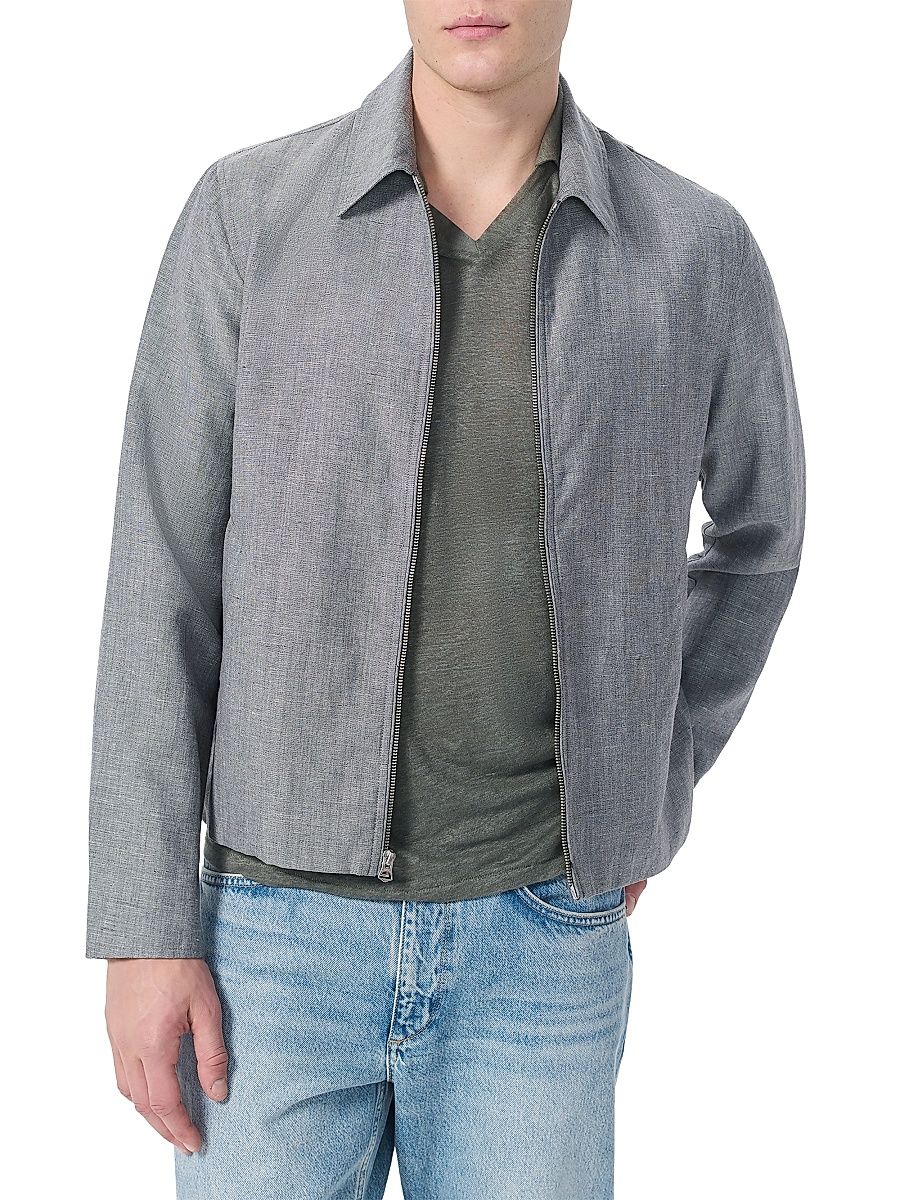 Men's Melrose Donegal Wool-Blend Shirt Jacket - Grey - Size XL
