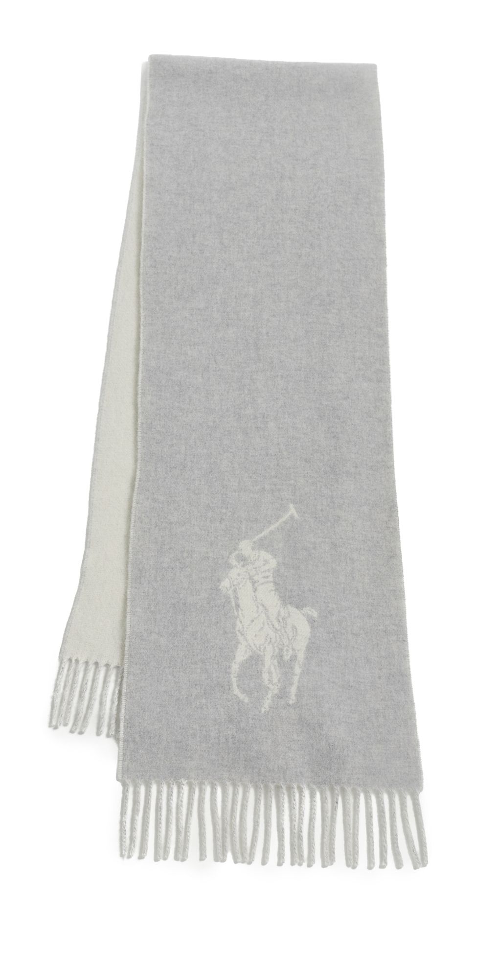 Polo Ralph Lauren Polo Player Wool Scarf Fawn Grey Heather One Size