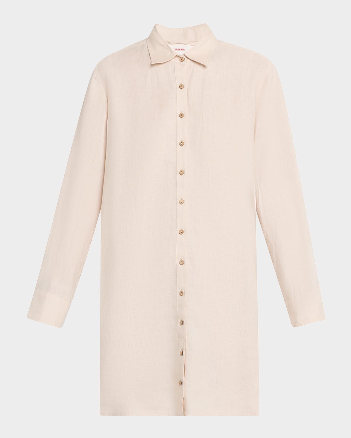 Bobby Solid Linen Shift Mini Shirtdress