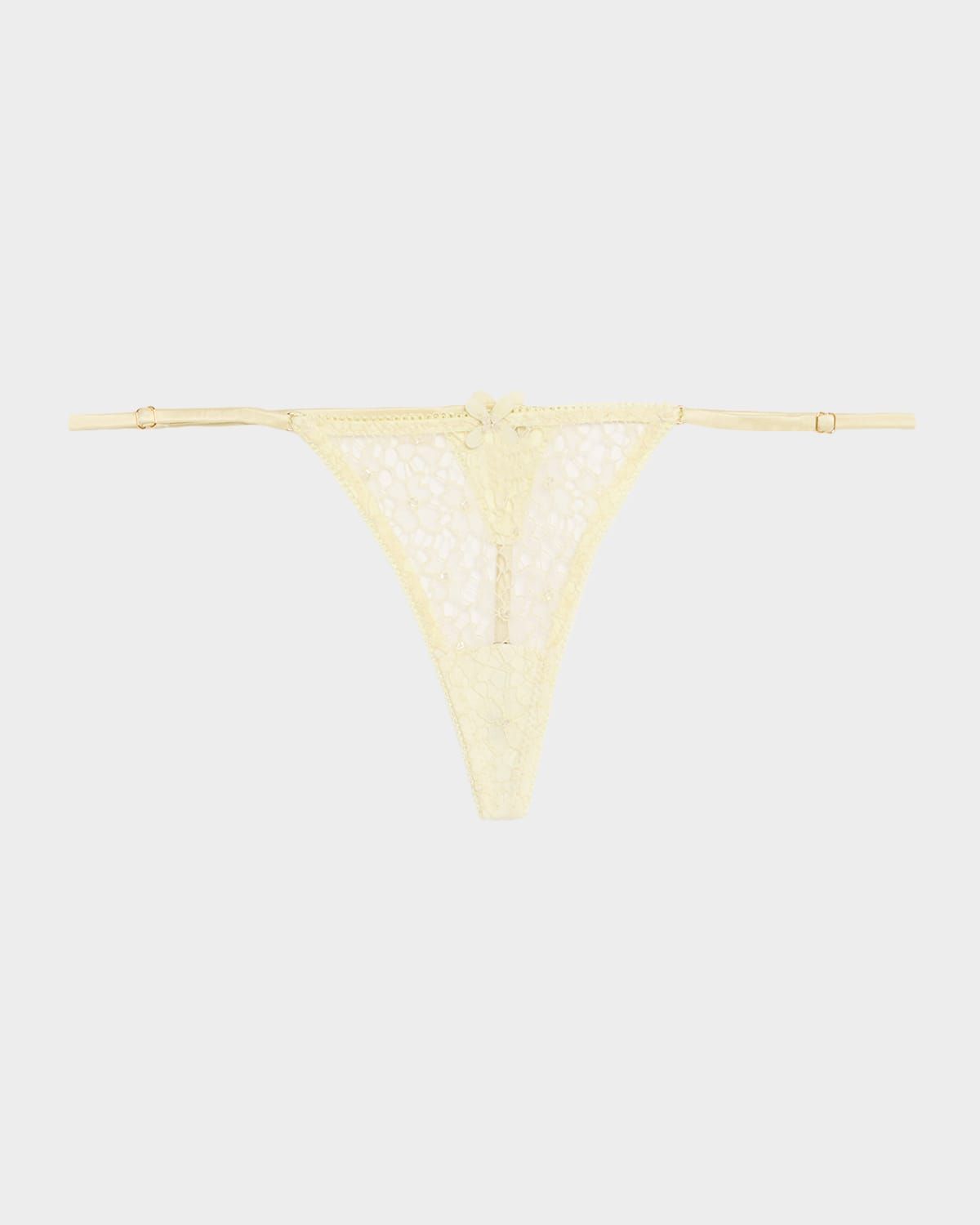 Vinca Beaded Floral Lace G-String