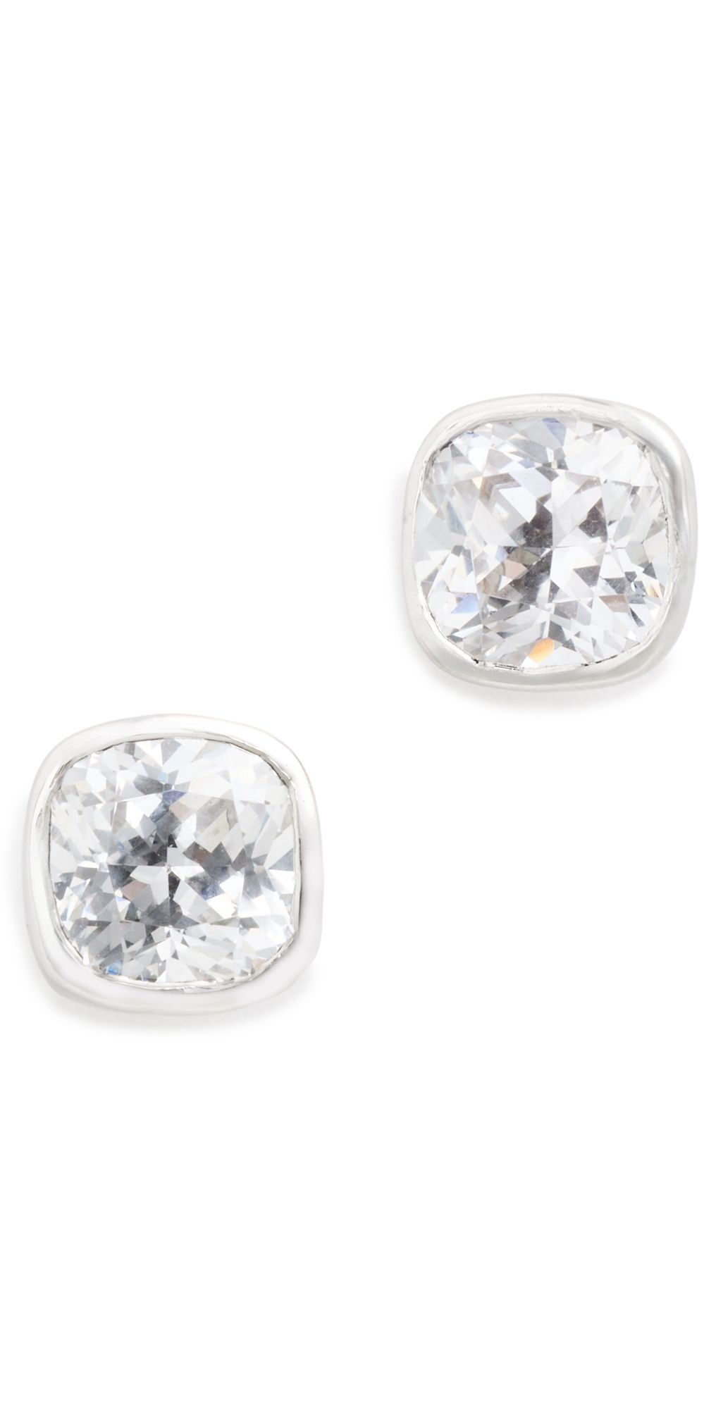 SHASHI Cushion Bezel Studs Silver One Size
