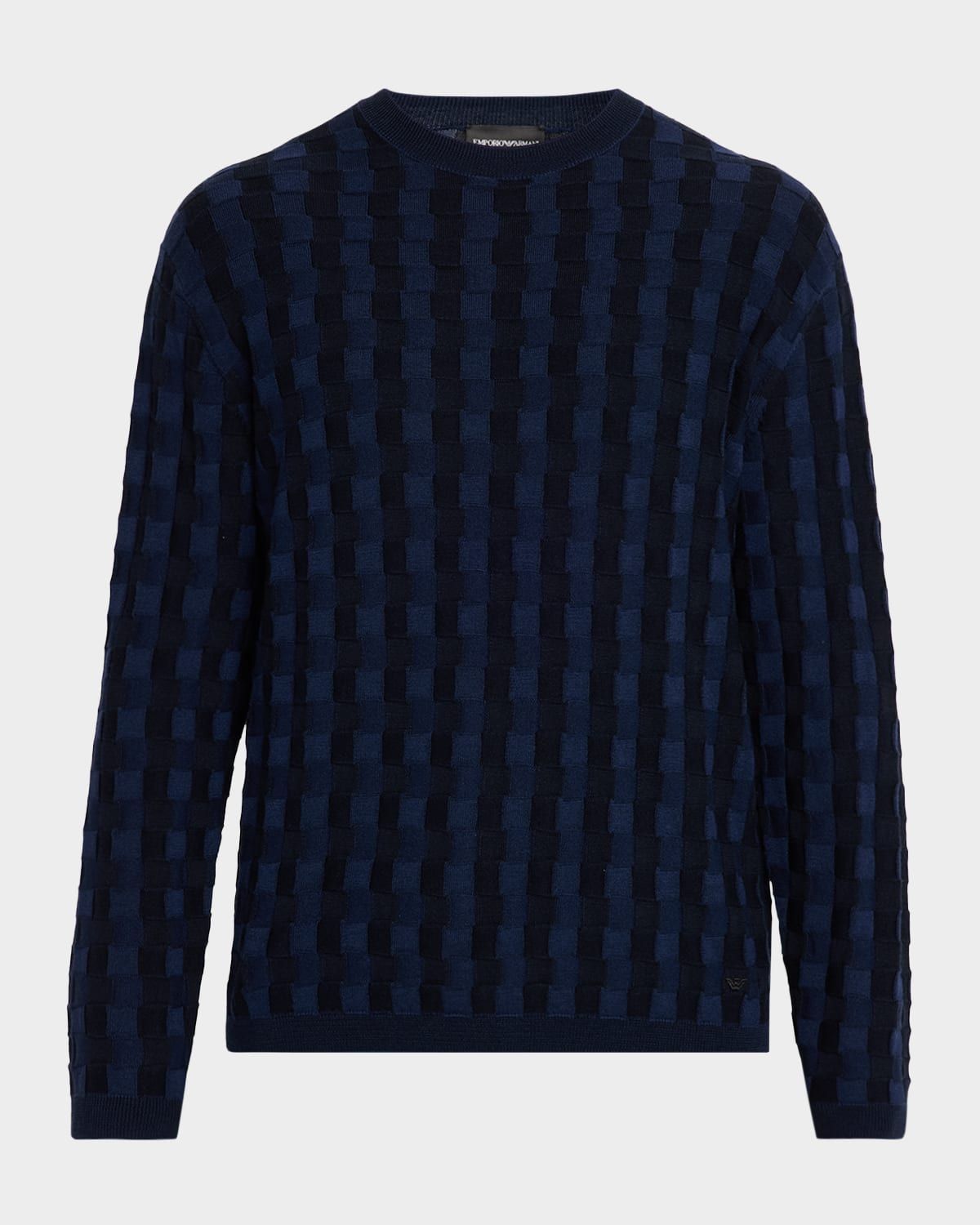 Men & apos;s Embossed Jacquard Wool Crewneck Sweater